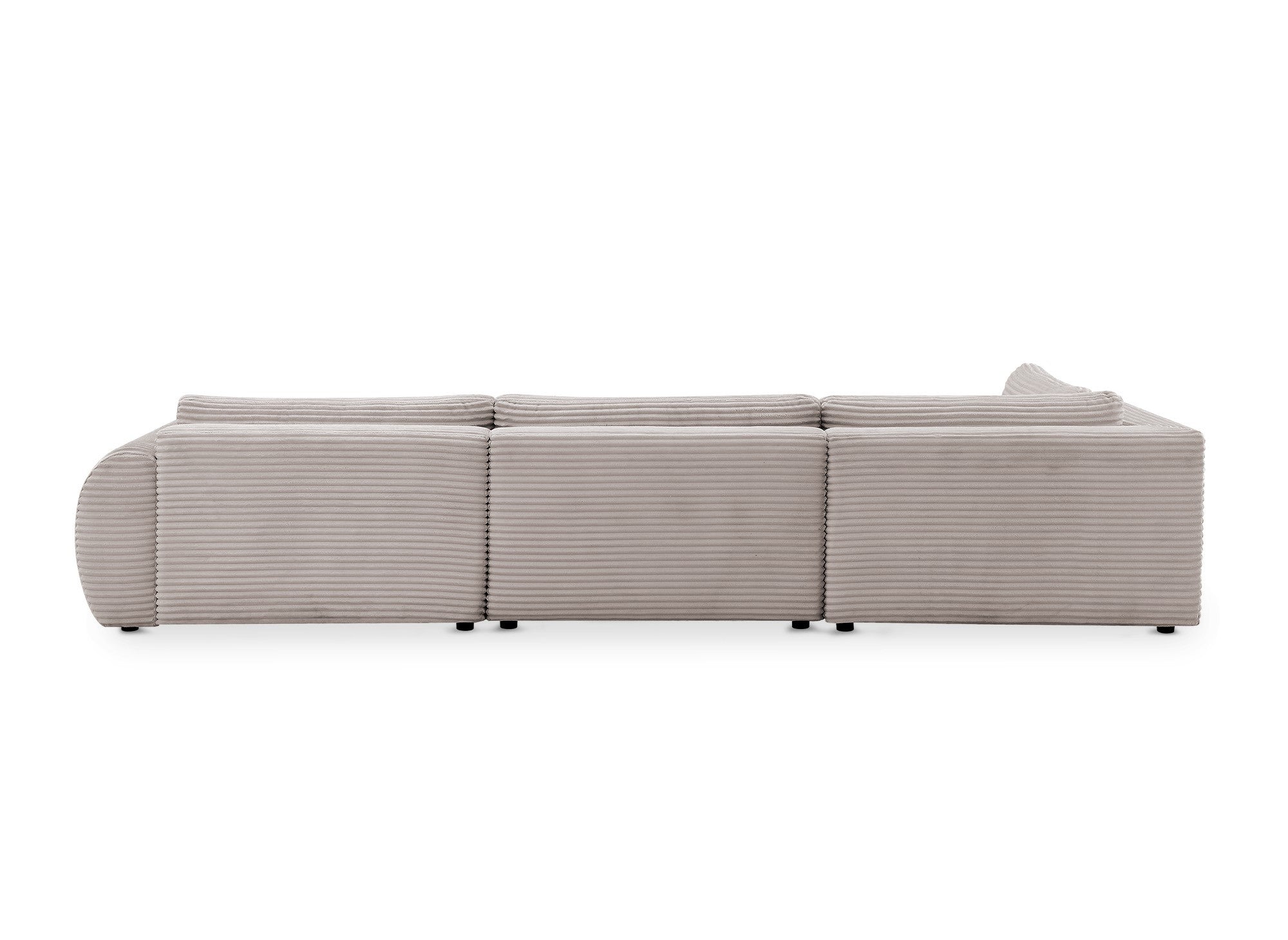 TILDA Taupe Cord Cabrio Panoramasofa mit Stauraum - Linke Ecke