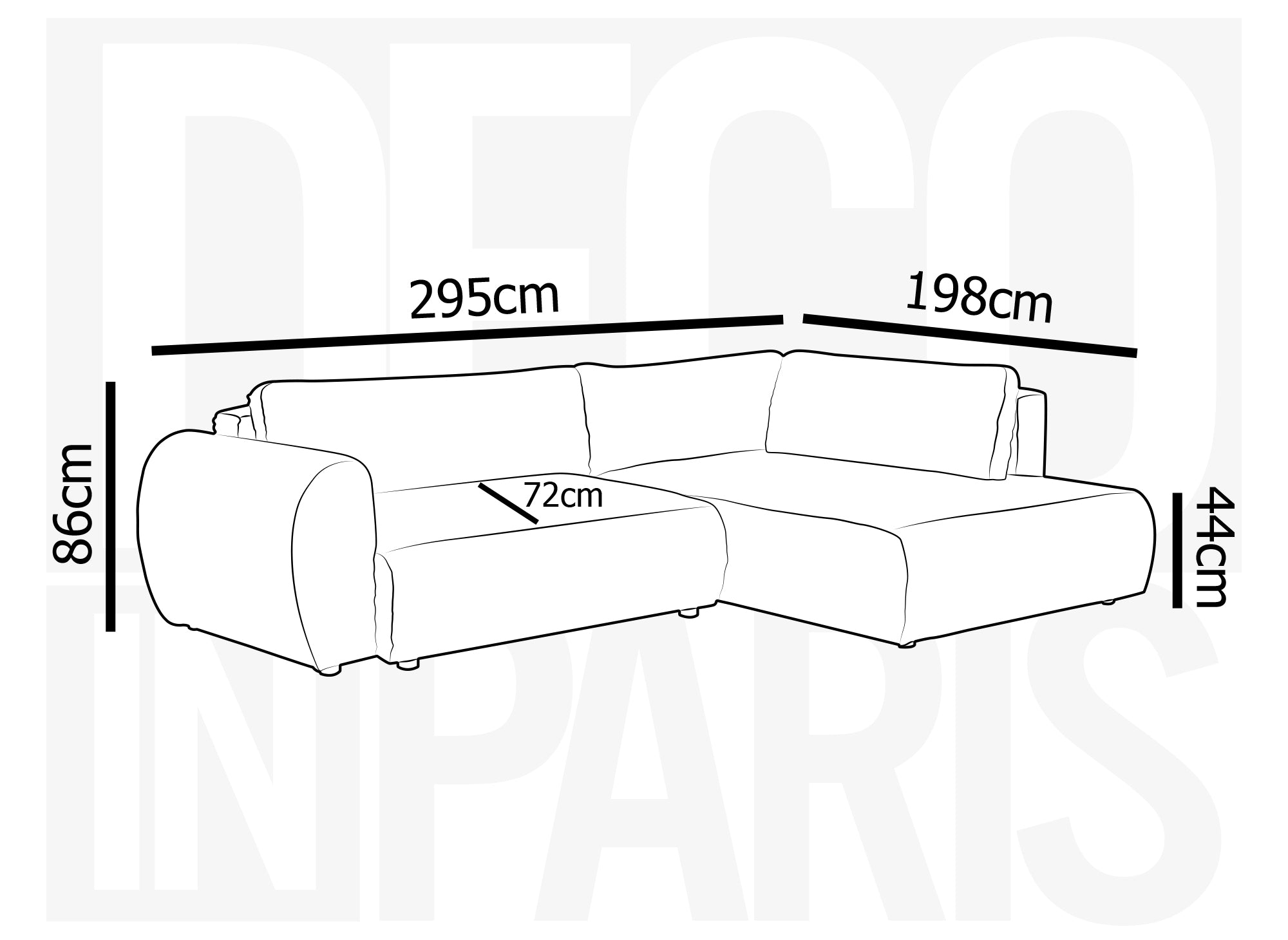 TILDA Ecksofa mit Bettfunktion, weich gerippt, mit Chaiselongue und Stauraum, Beige, rechtwinklig