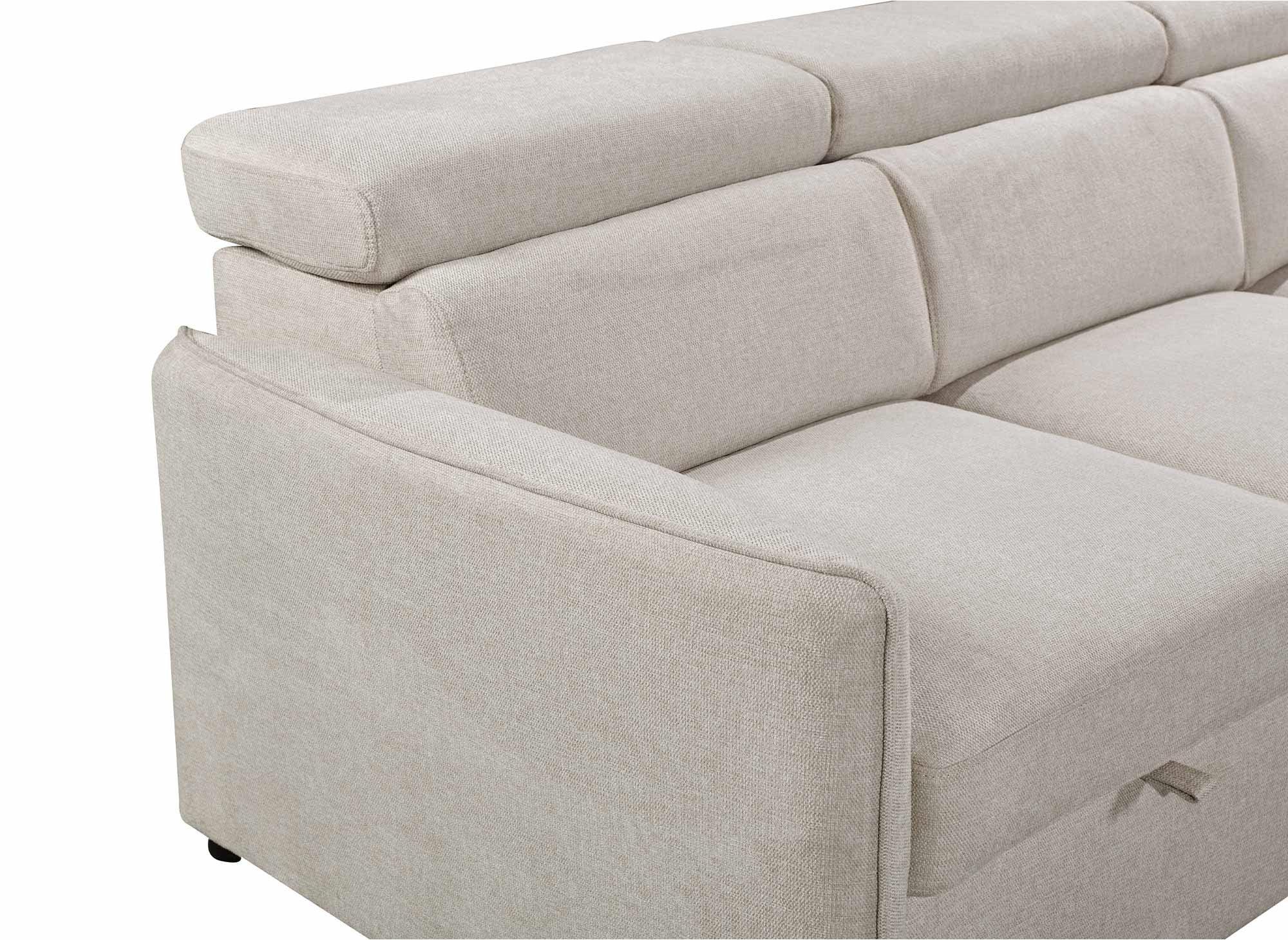 NAIROBI Ecksofa aus beigefarbenem Stoff – rechtwinklig