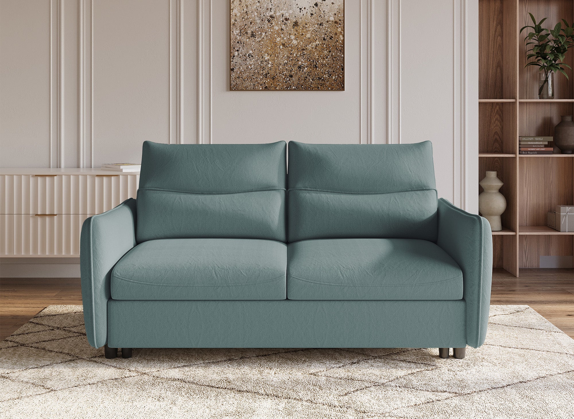 ZADIG 3-Sitzer-Schlafsofa aus grünem Stoff