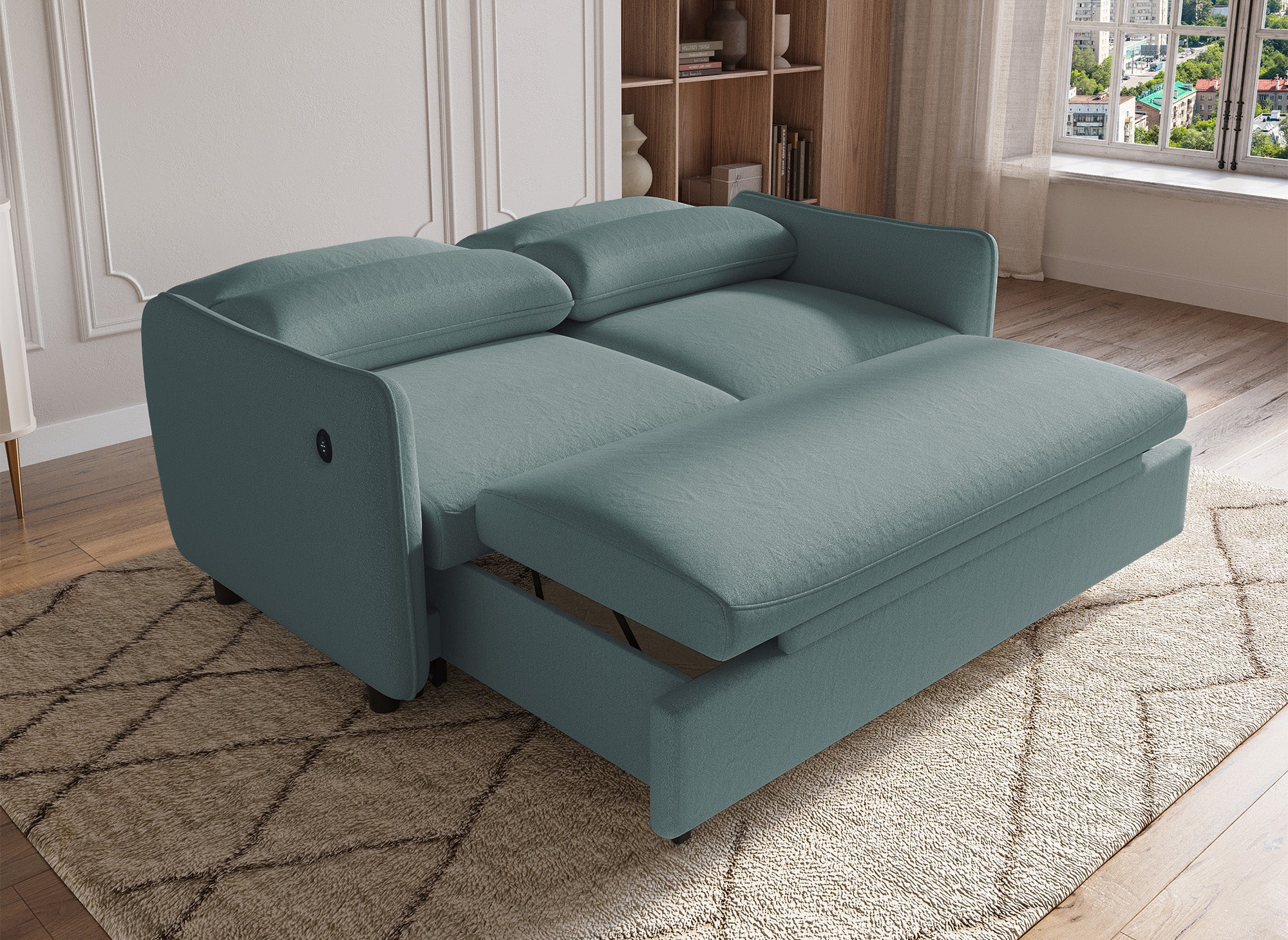 ZADIG 3-Sitzer-Schlafsofa aus grünem Stoff