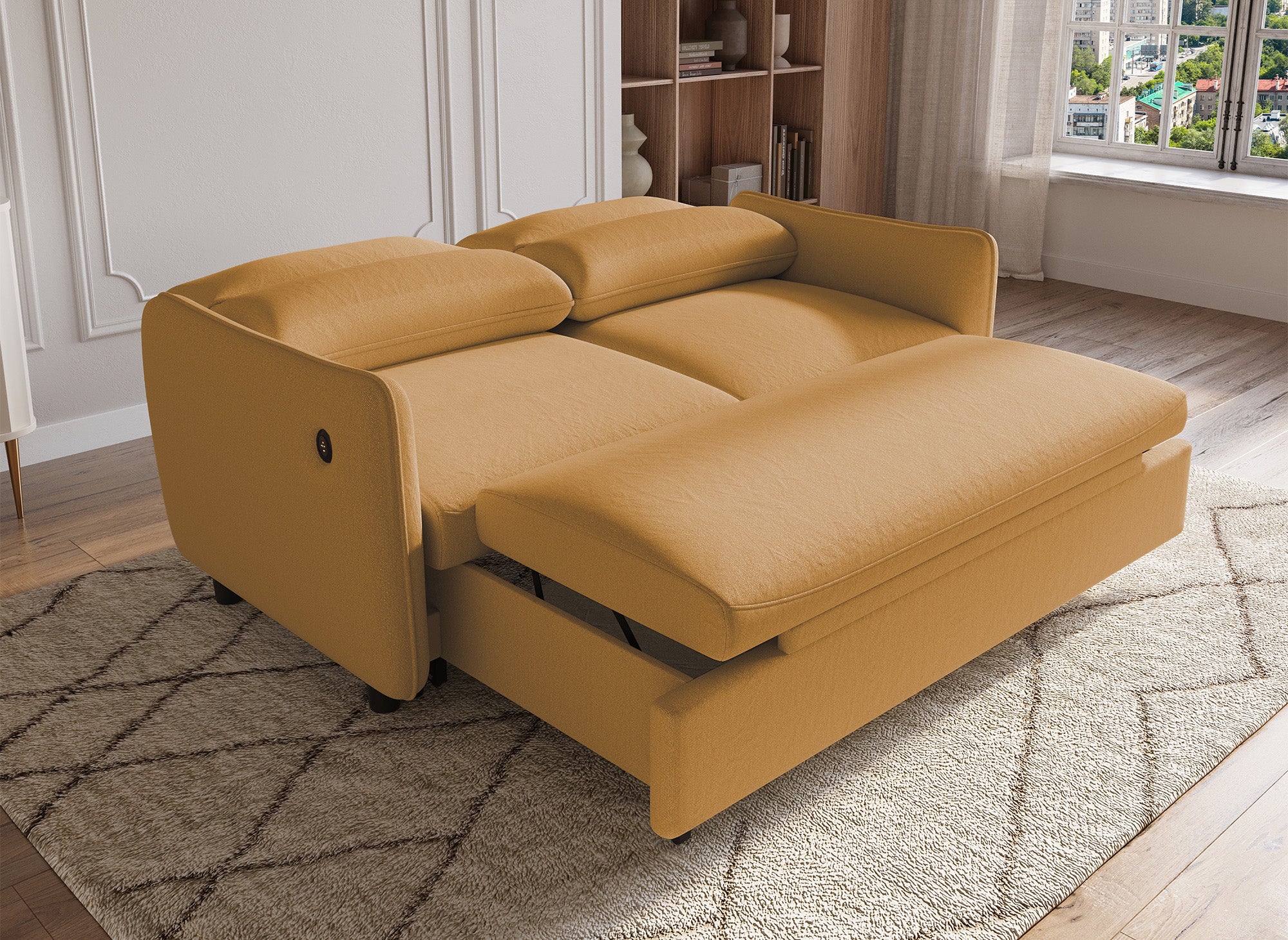 ZADIG 3-Sitzer-Schlafsofa aus gelbem Stoff