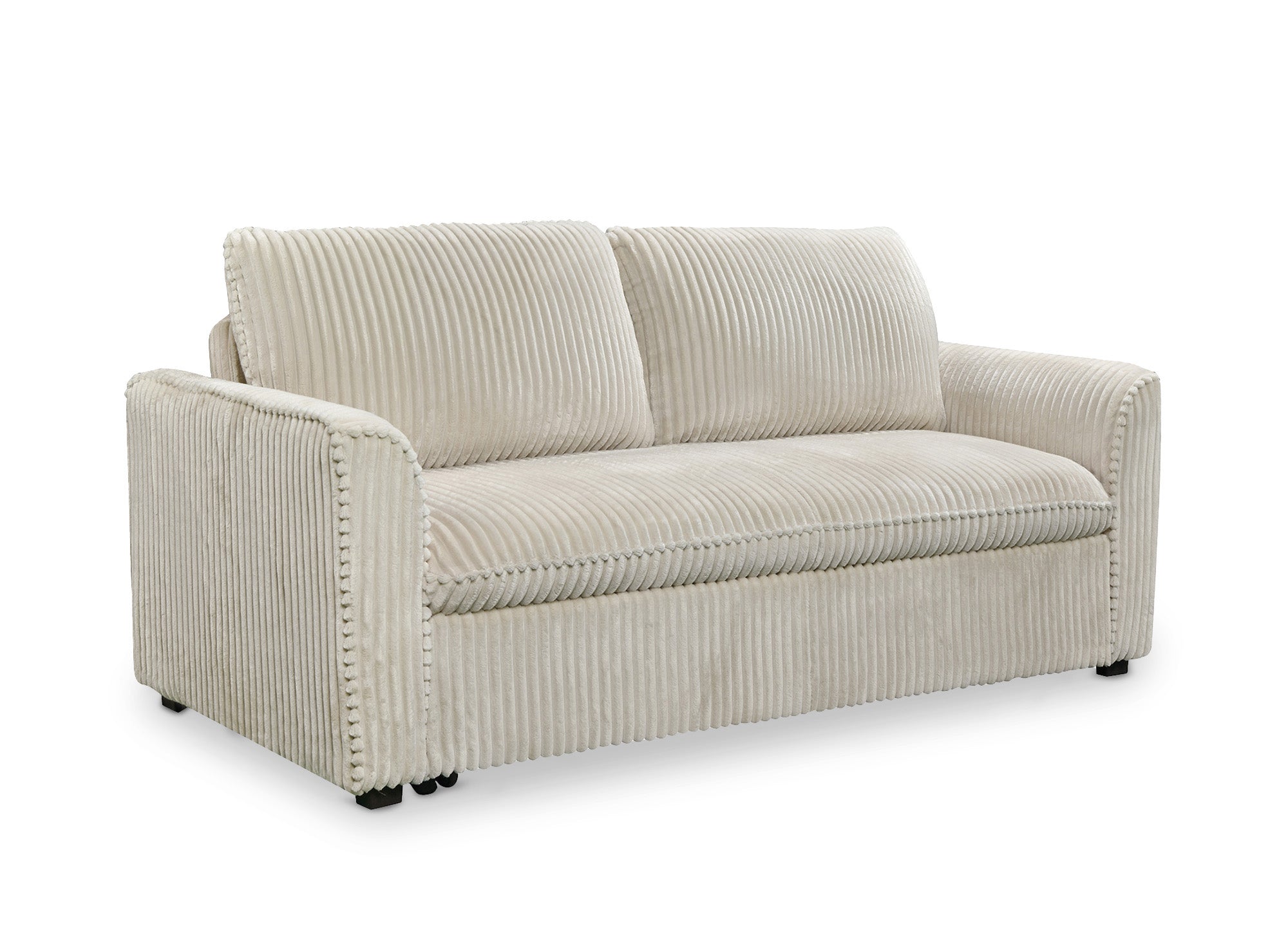 MAYLIE 3-Sitzer-Schlafsofa aus dickem, beigem Cord