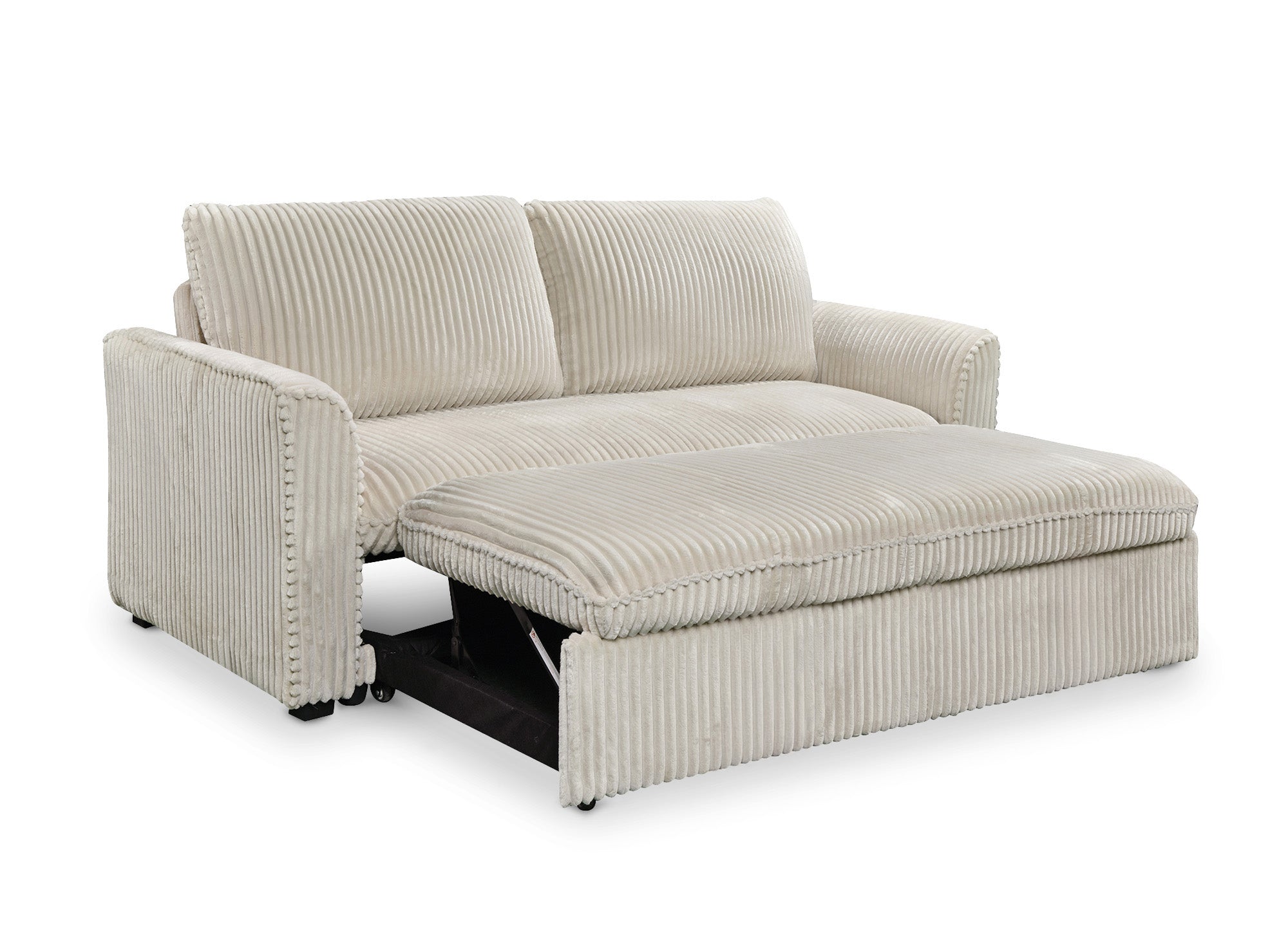 MAYLIE 3-Sitzer-Schlafsofa aus dickem, beigem Cord