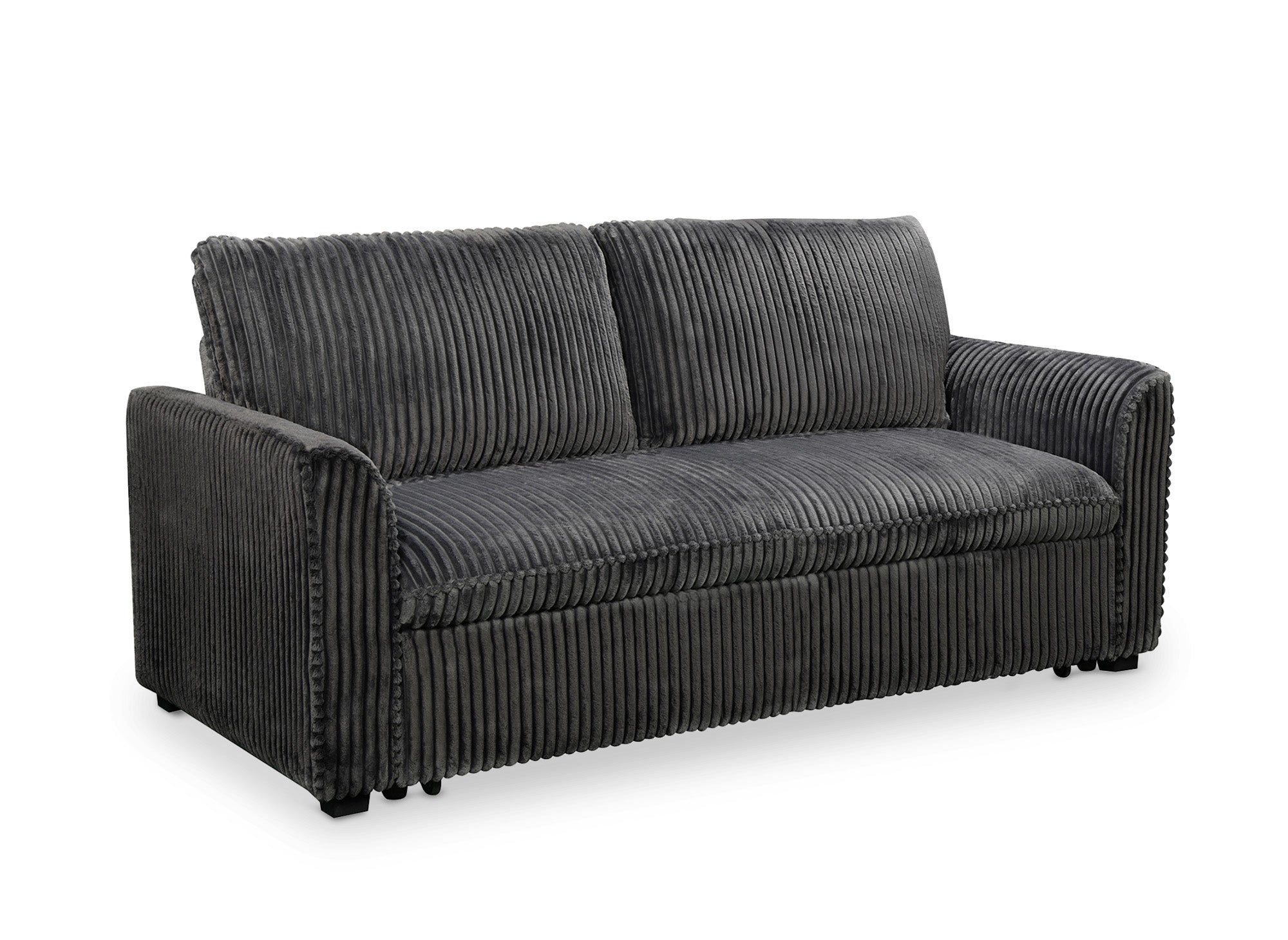 MAYLIE 3-Sitzer-Schlafsofa aus dickem grauem Cord