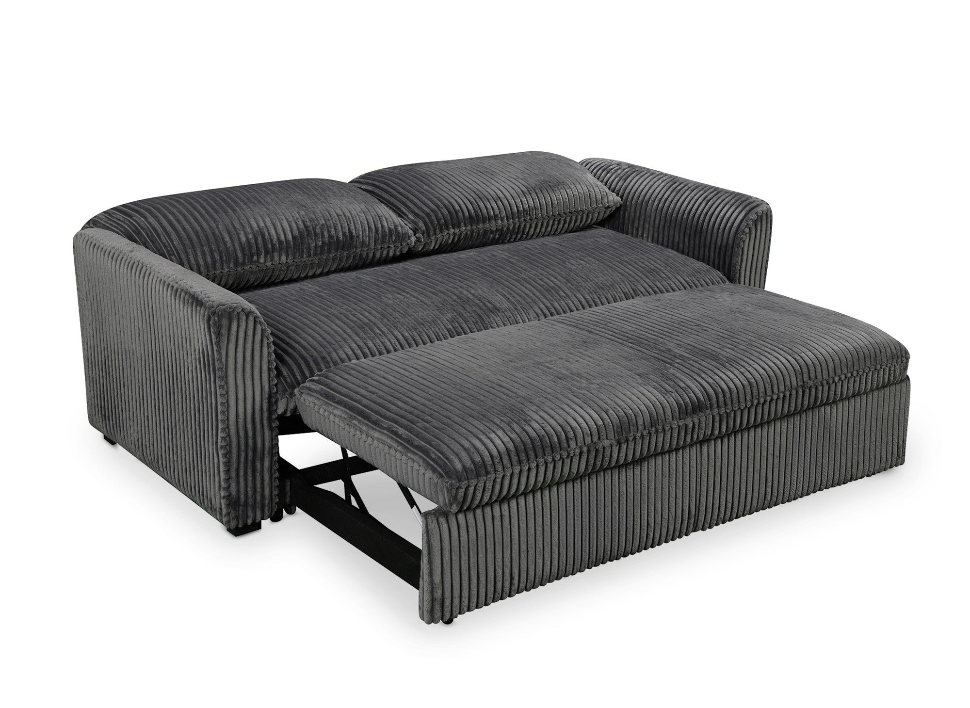 MAYLIE 3-Sitzer-Schlafsofa aus dickem grauem Cord