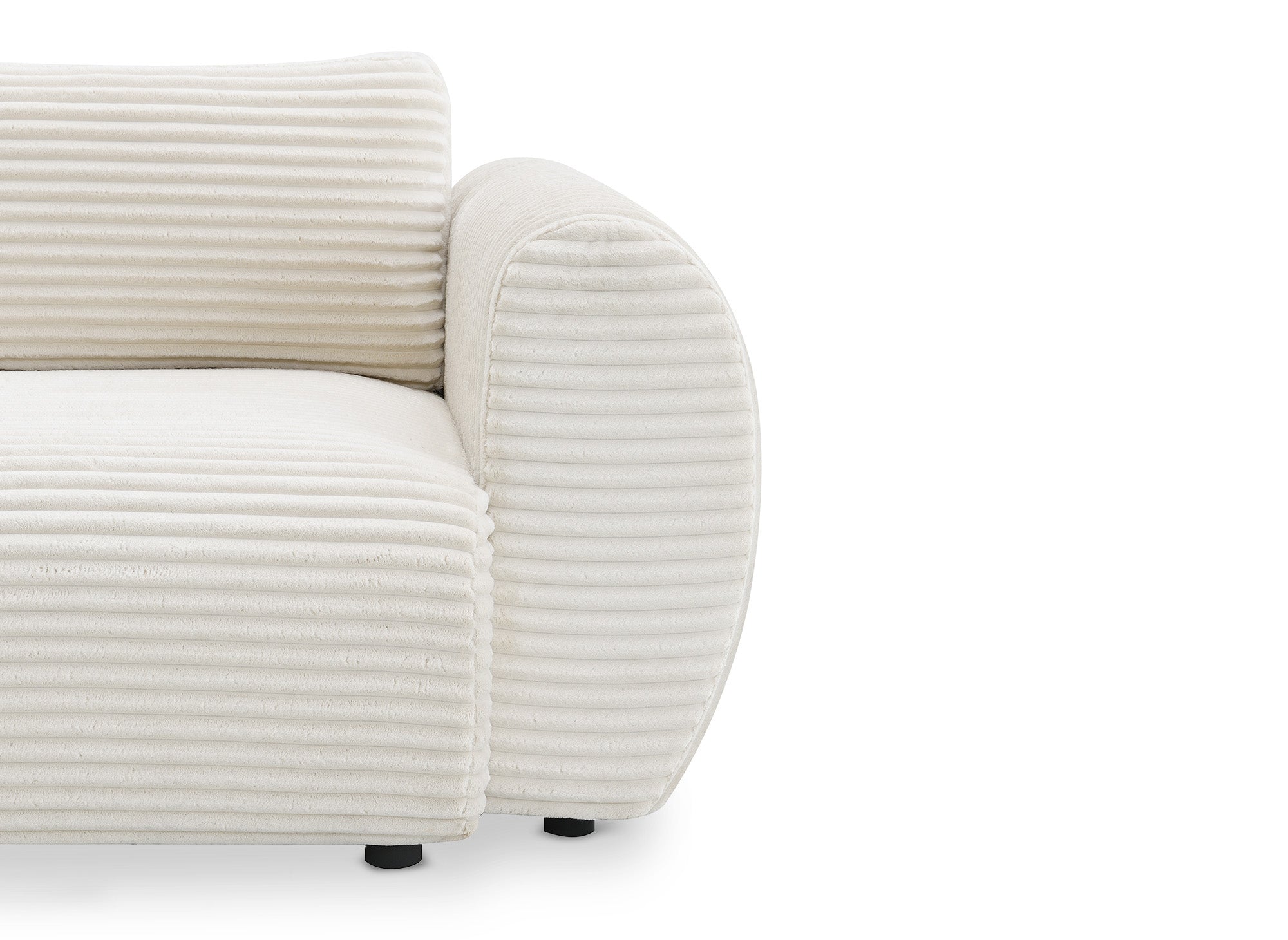 TILDA 3-Sitzer-Sofa mit gerader Rückenlehne und weicher, beige gerippter Brust