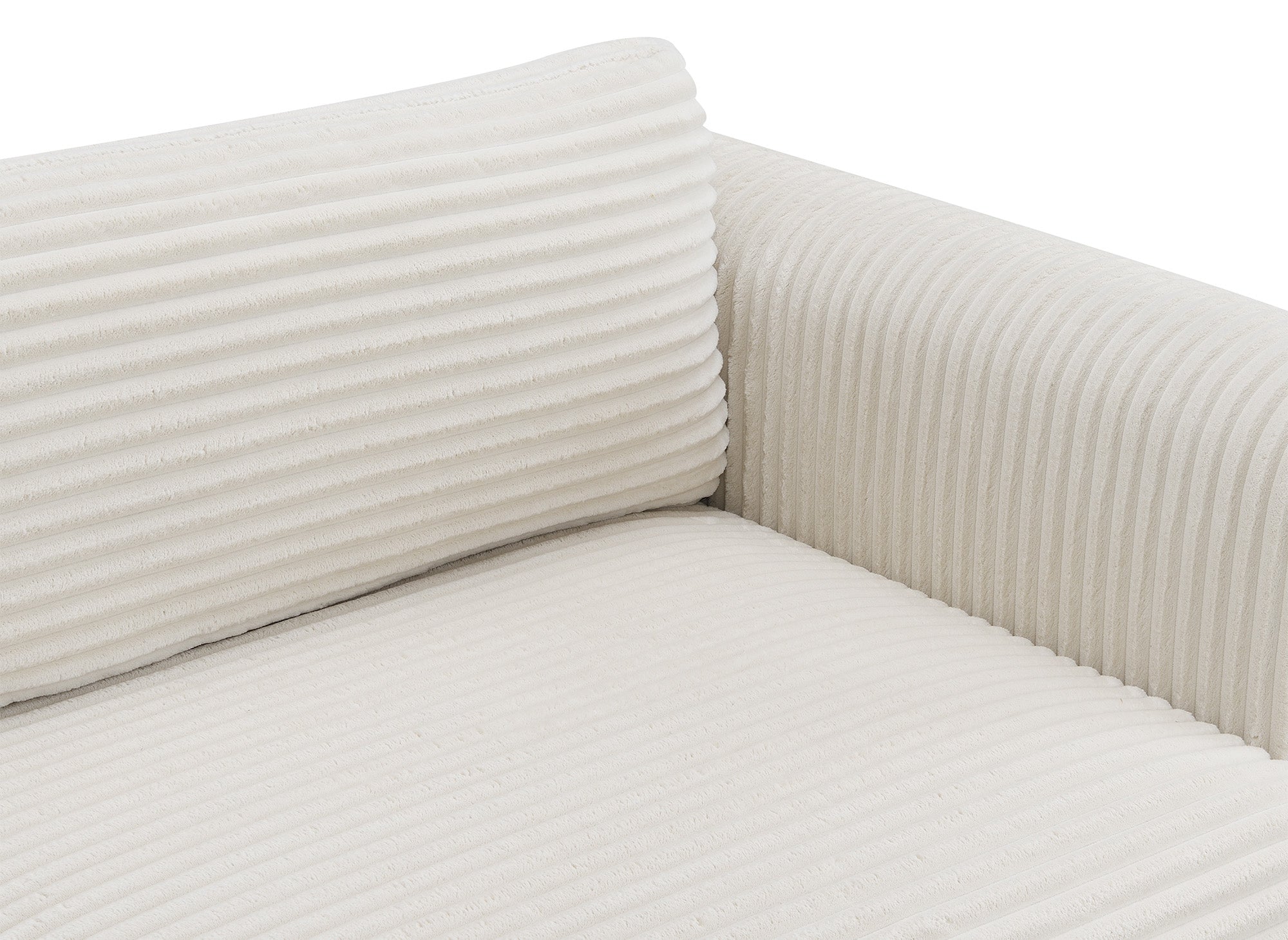 TILDA 3-Sitzer-Sofa mit gerader Rückenlehne und weicher, beige gerippter Brust