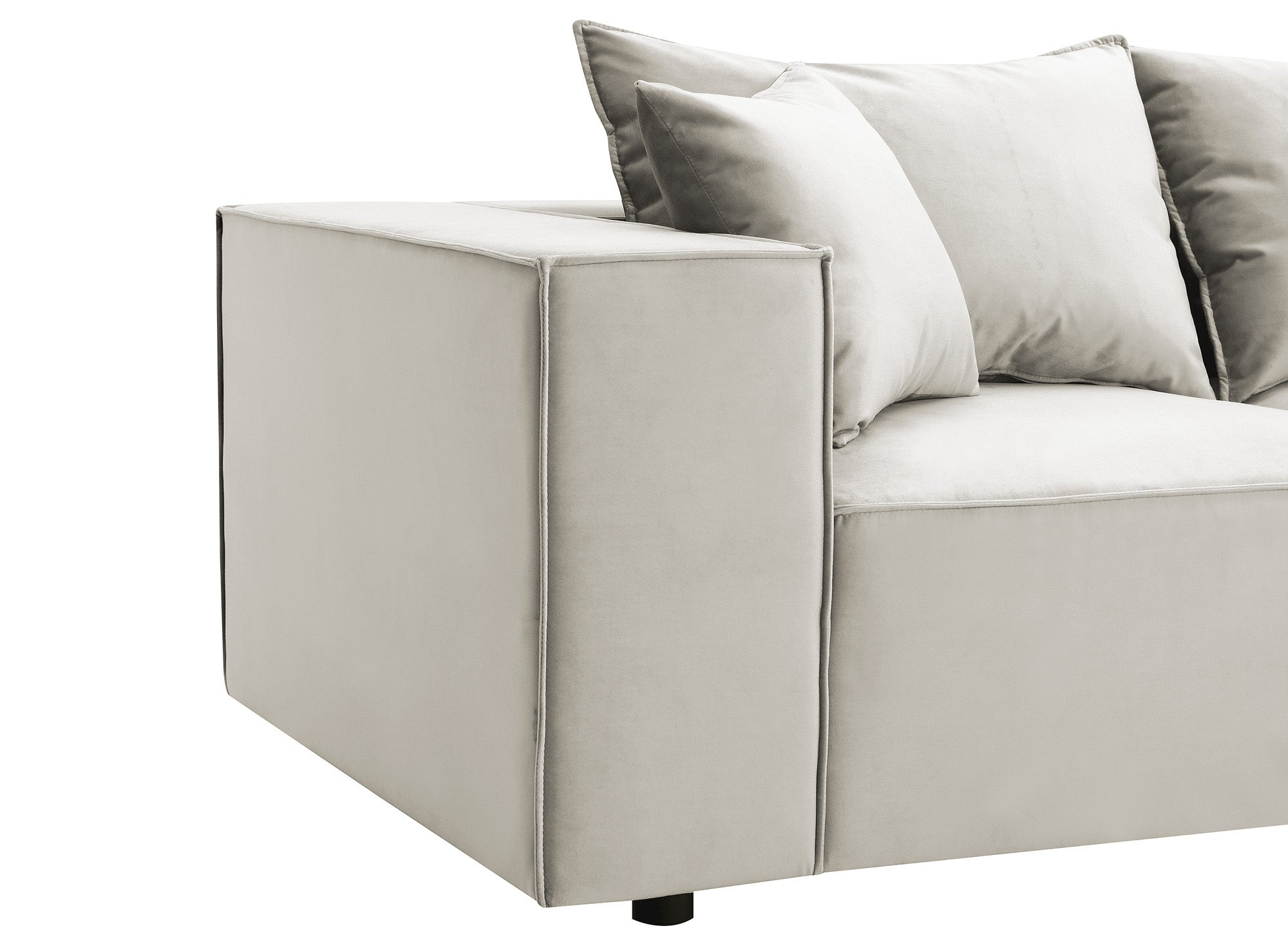 HARLEM modulares Ecksofa aus taupefarbenem Samt