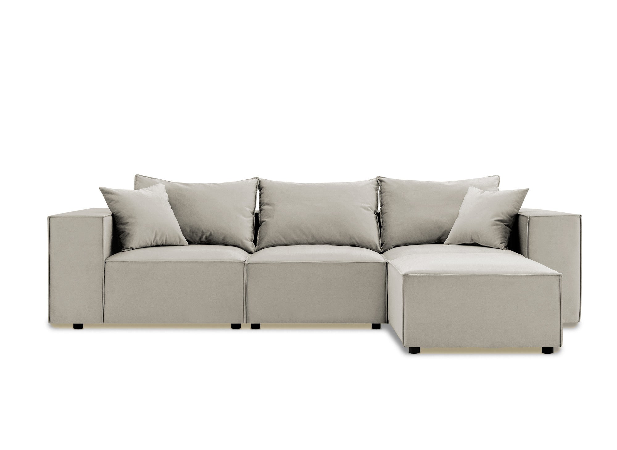 HARLEM modulares Ecksofa aus taupefarbenem Samt