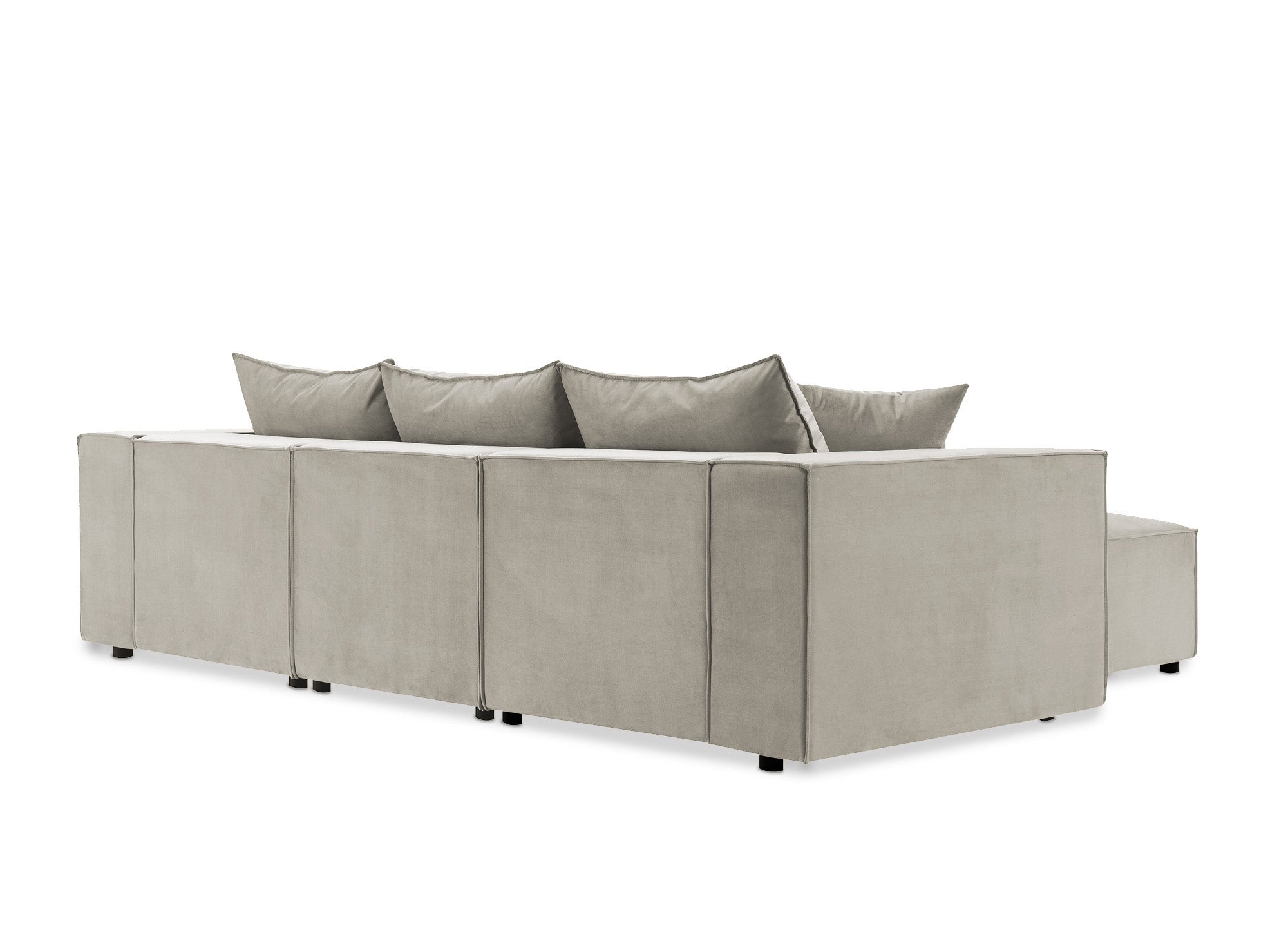 HARLEM modulares Ecksofa aus taupefarbenem Samt