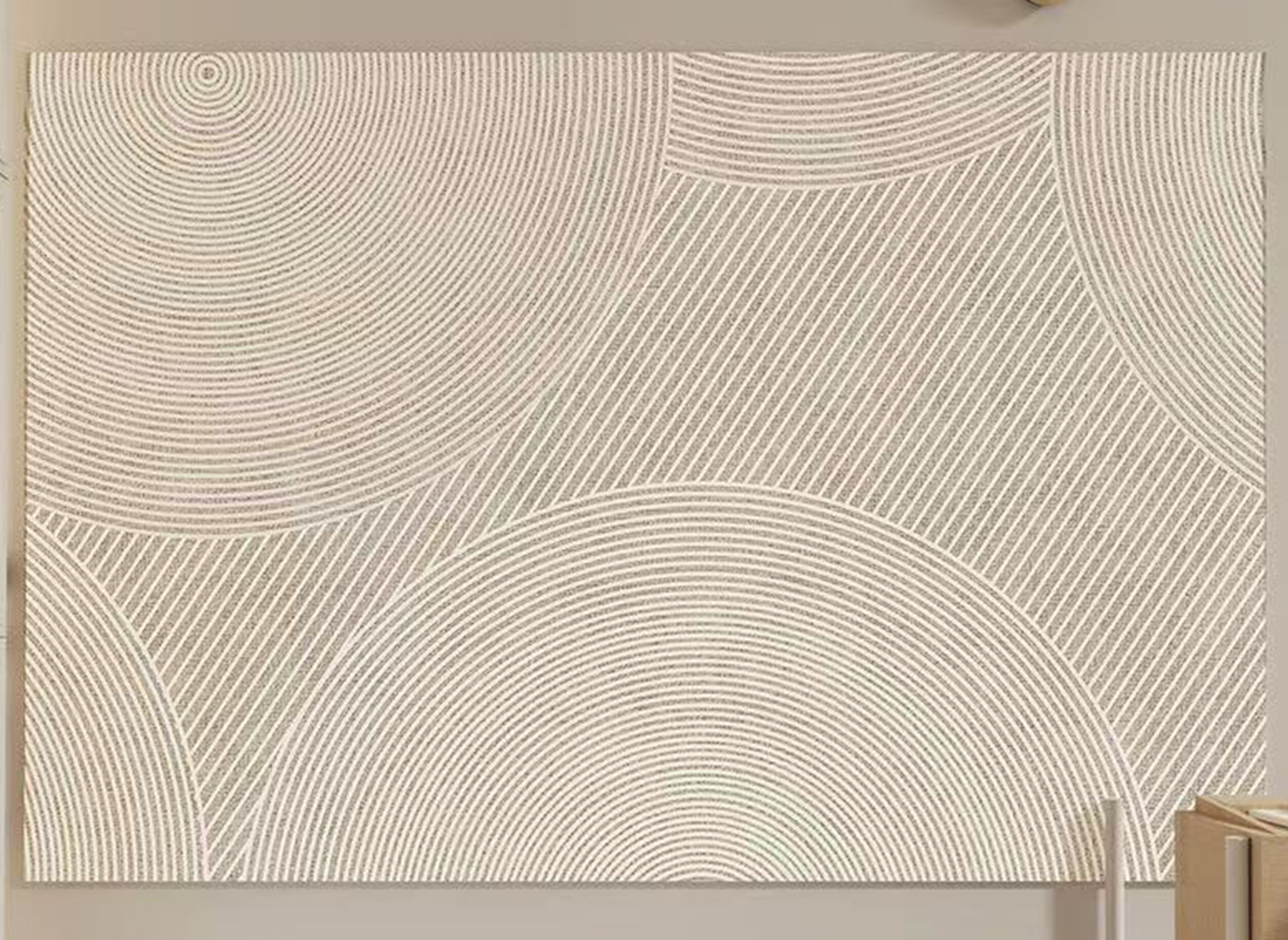 ORYA, beigefarbener rechteckiger Teppich mit abstraktem Muster, 160 x 230 cm