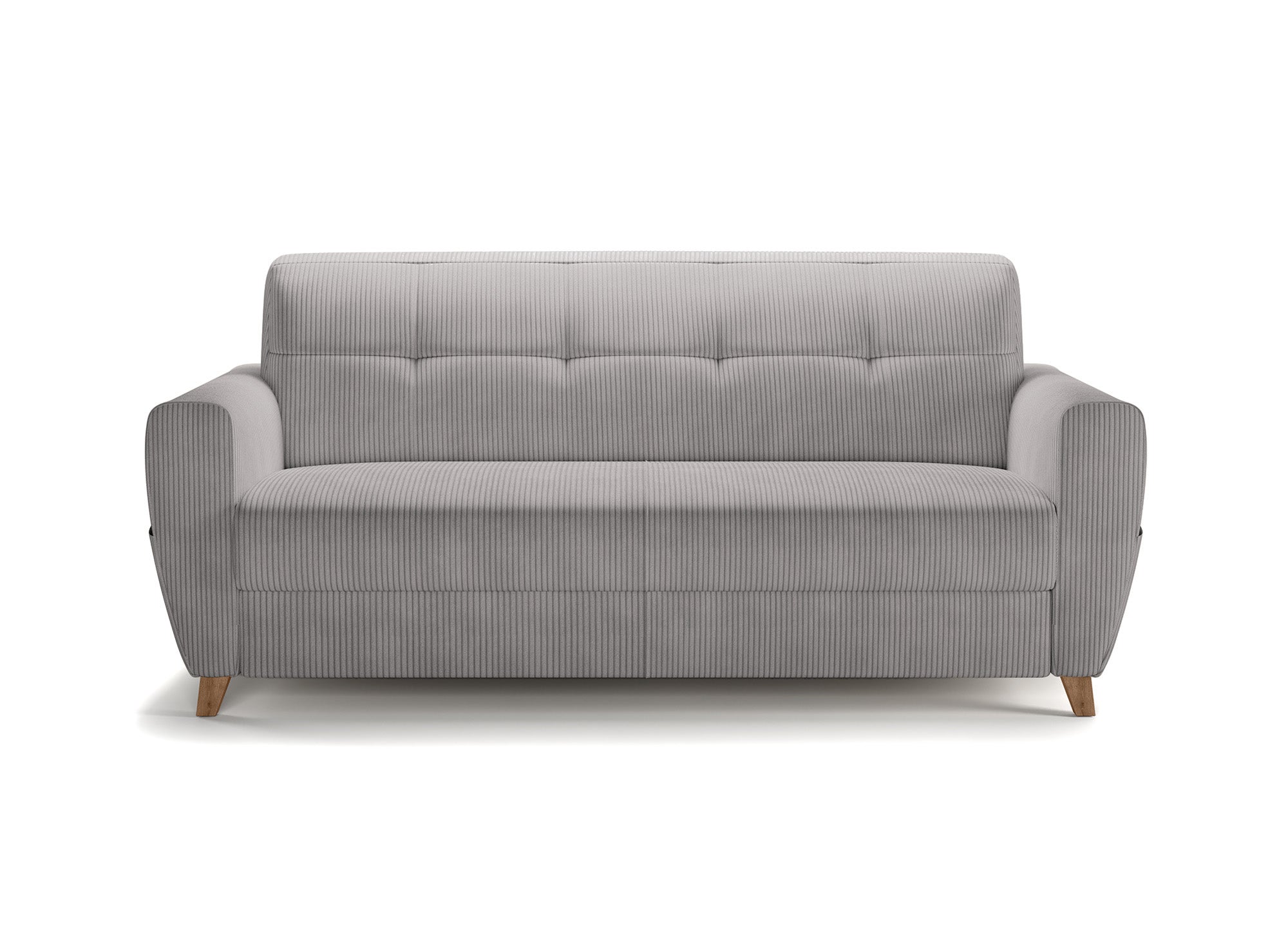TOBIAS 3-Sitzer-Schlafsofa aus hellgrauem Cord mit 18 cm Matratze