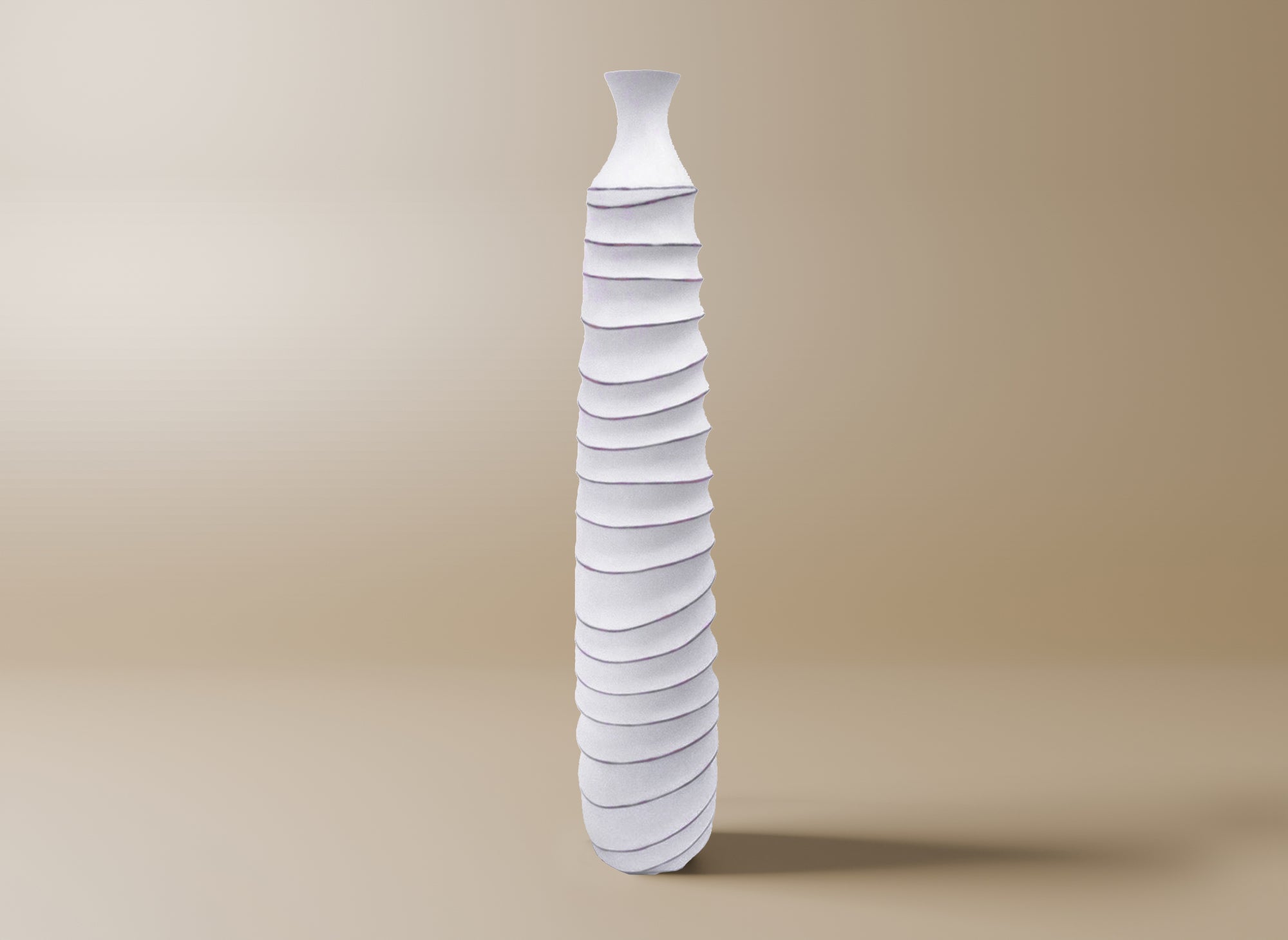 Große weiße Harzvase H93 cm TWIST