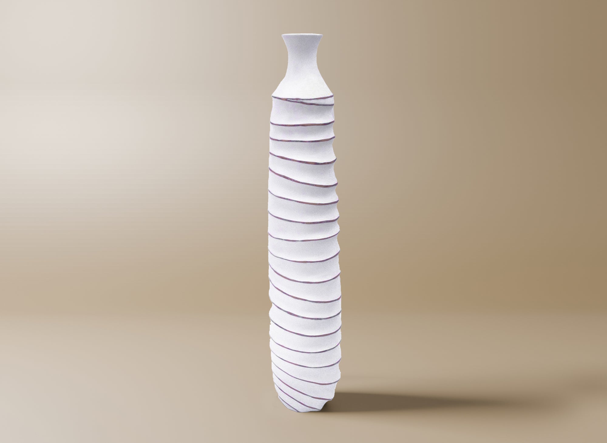 Große weiße Harzvase H75 cm TWIST