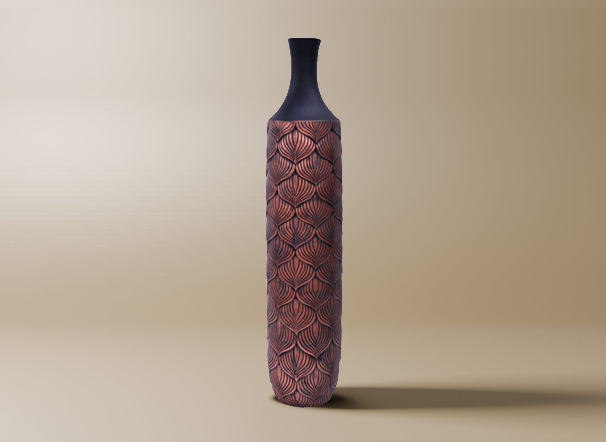 XXL schwarz-braune Polyresinvase H74 cm NEVEN