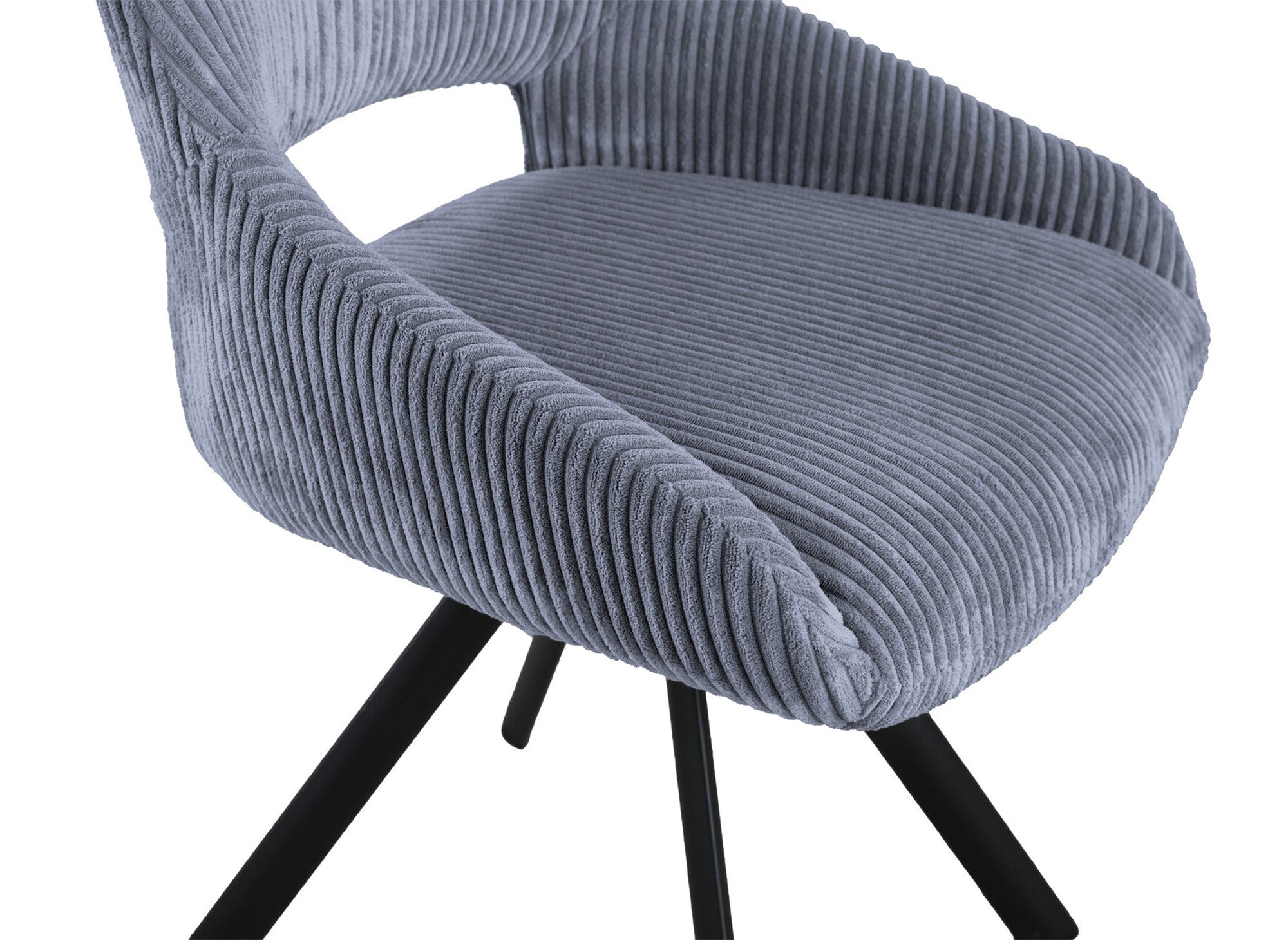 2er-Set Designerstühle SYRA aus grauem Cord