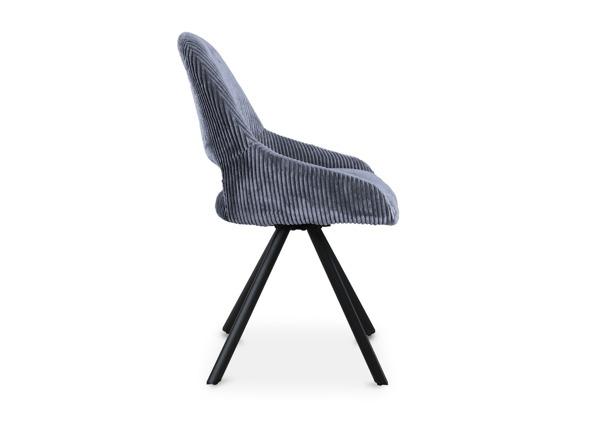 2er-Set Designerstühle SYRA aus grauem Cord
