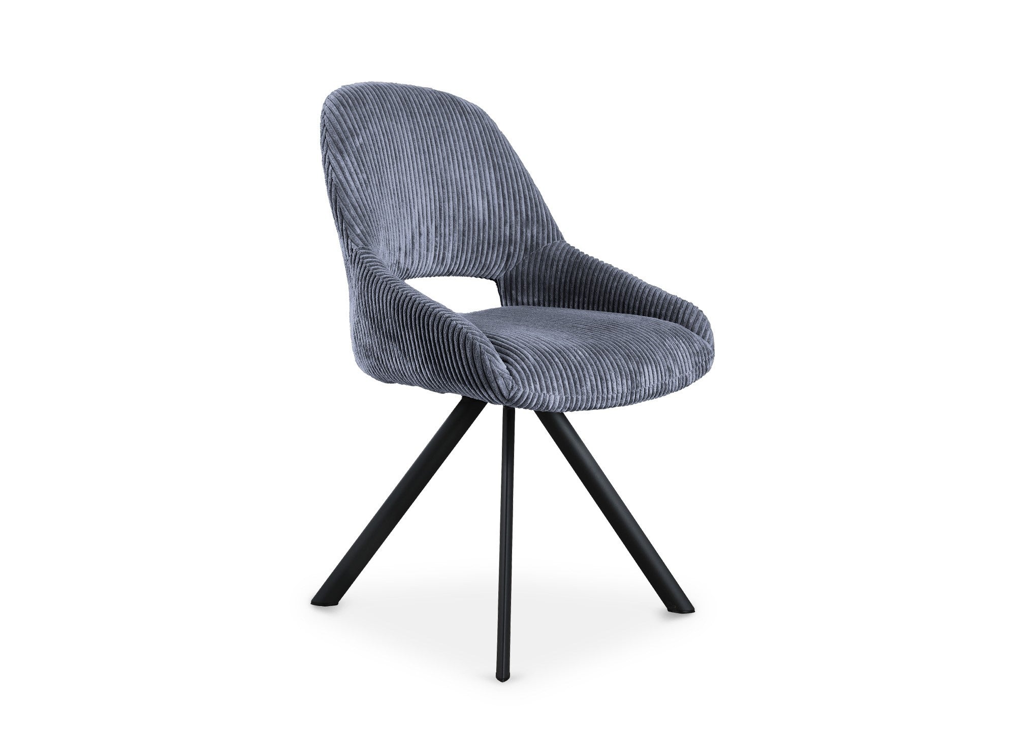 2er-Set Designerstühle SYRA aus grauem Cord