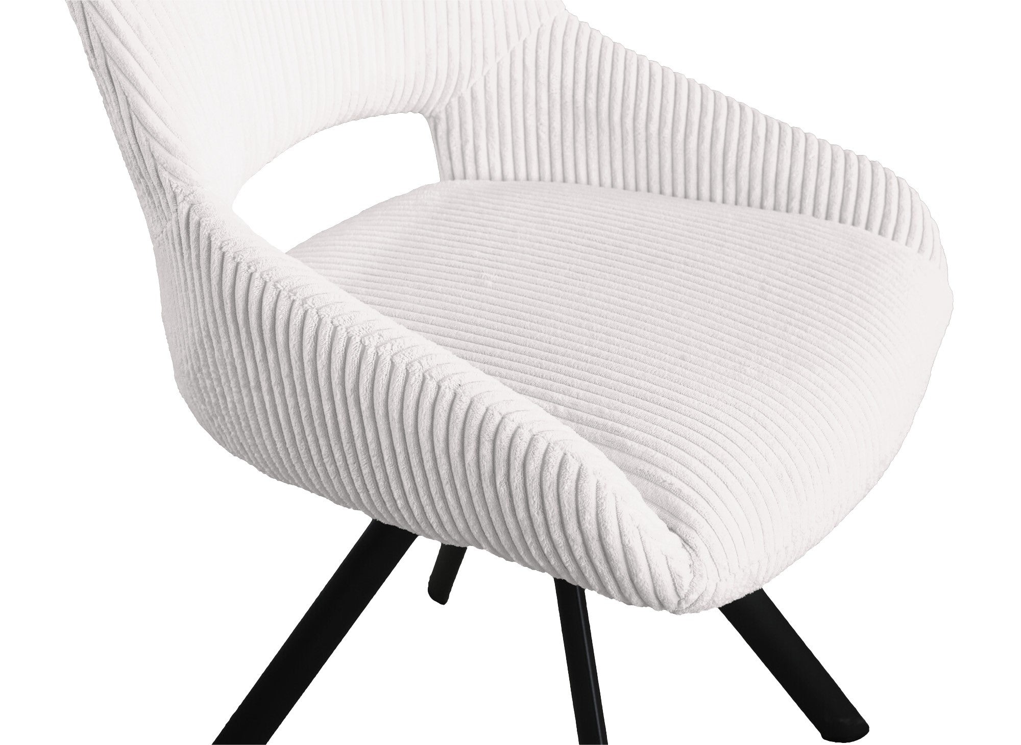 2er Set Designer-Stühle aus ecru-weißem Cord SYRA