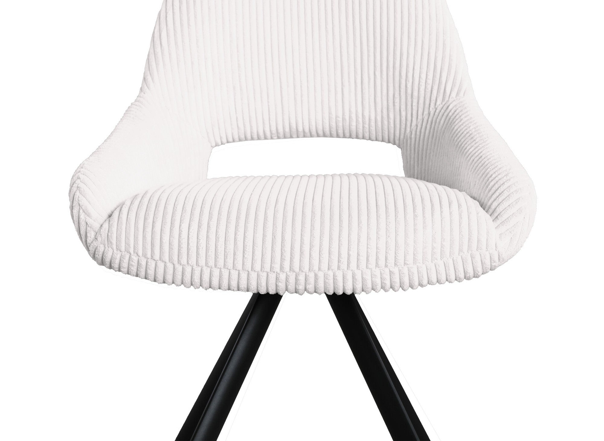 2er Set Designer-Stühle aus ecru-weißem Cord SYRA