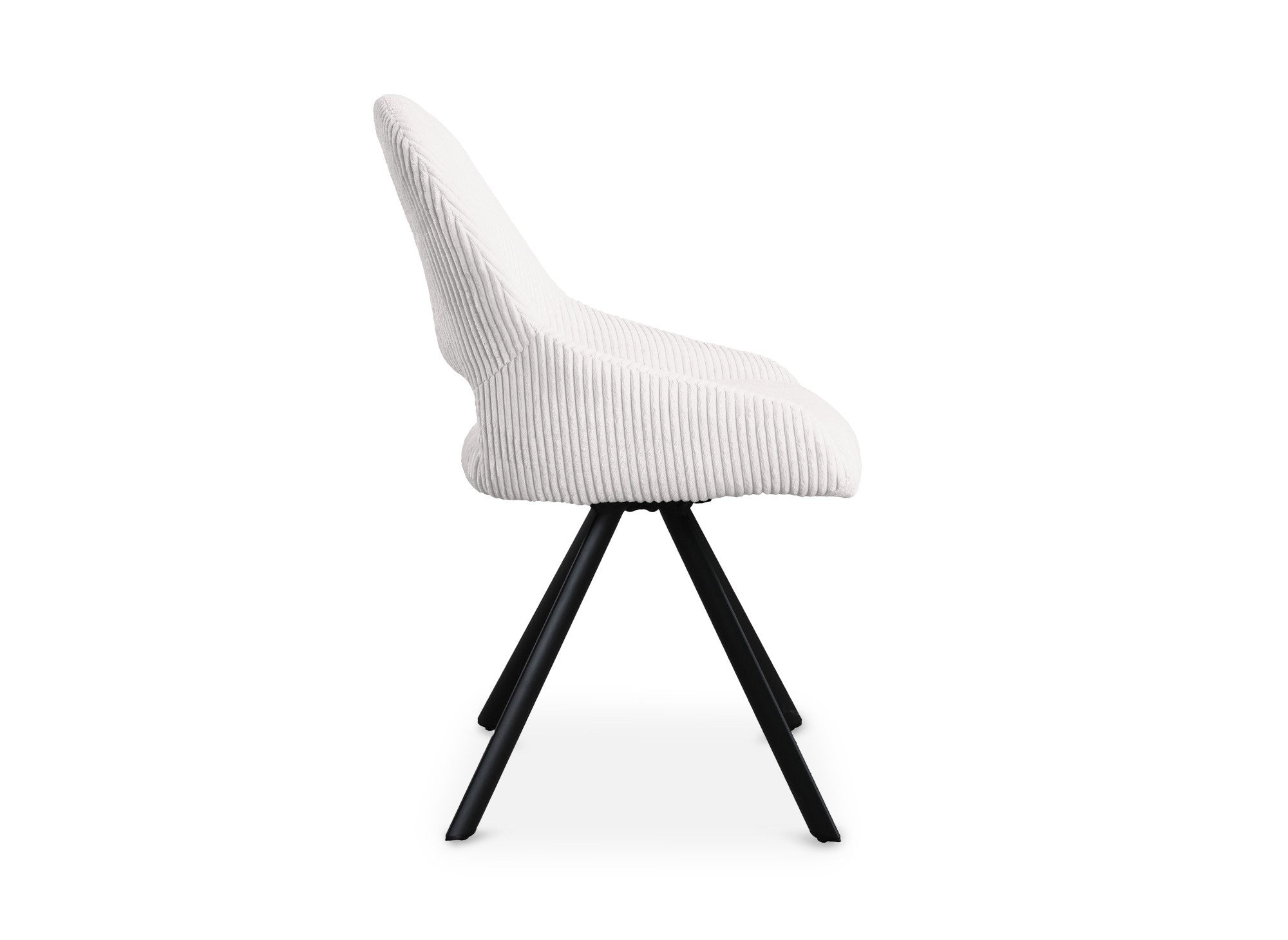 2er Set Designer-Stühle aus ecru-weißem Cord SYRA