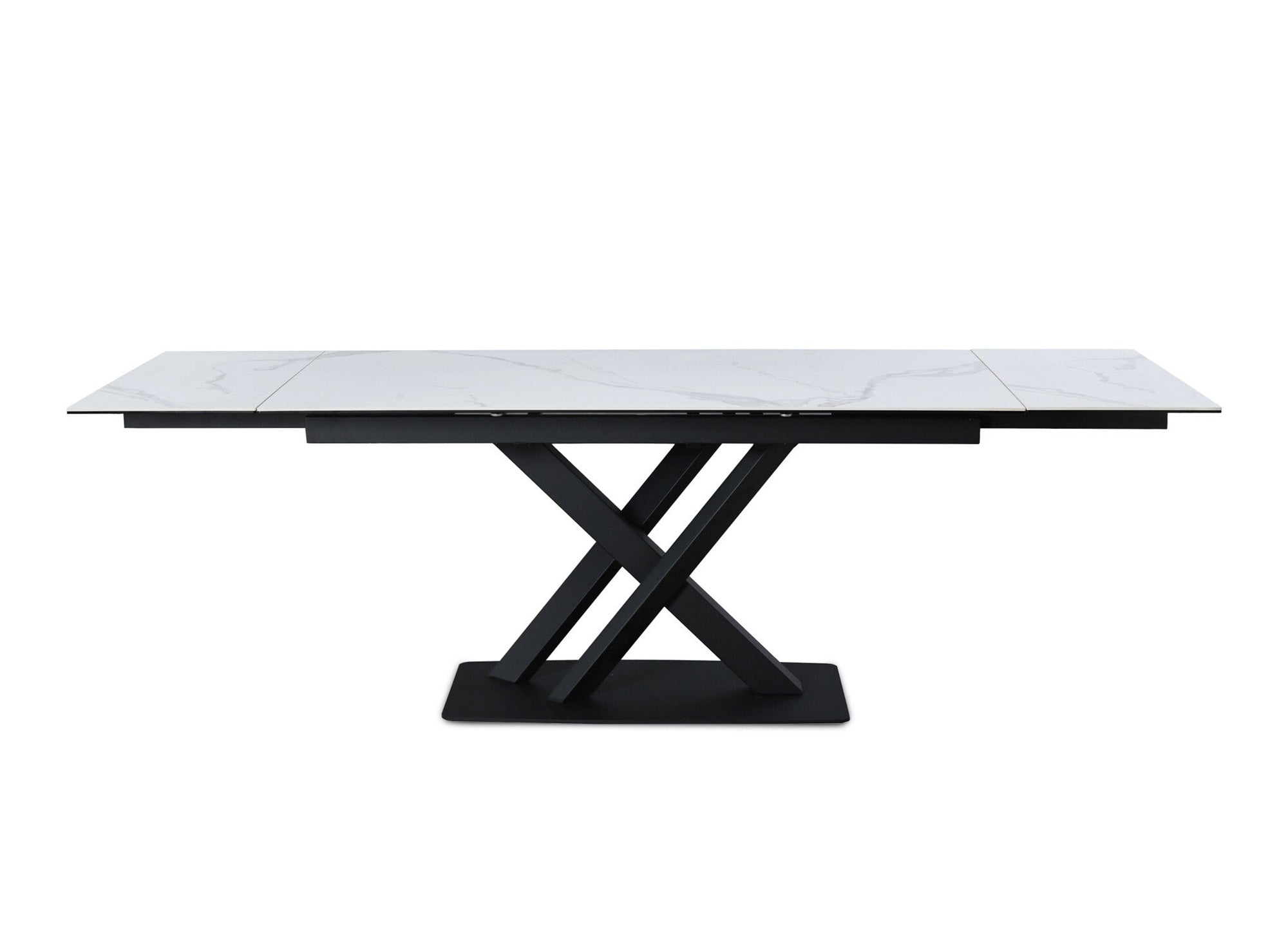 ELEGANCE ausziehbarer weißer Keramik-Esstisch für 6-10 Personen