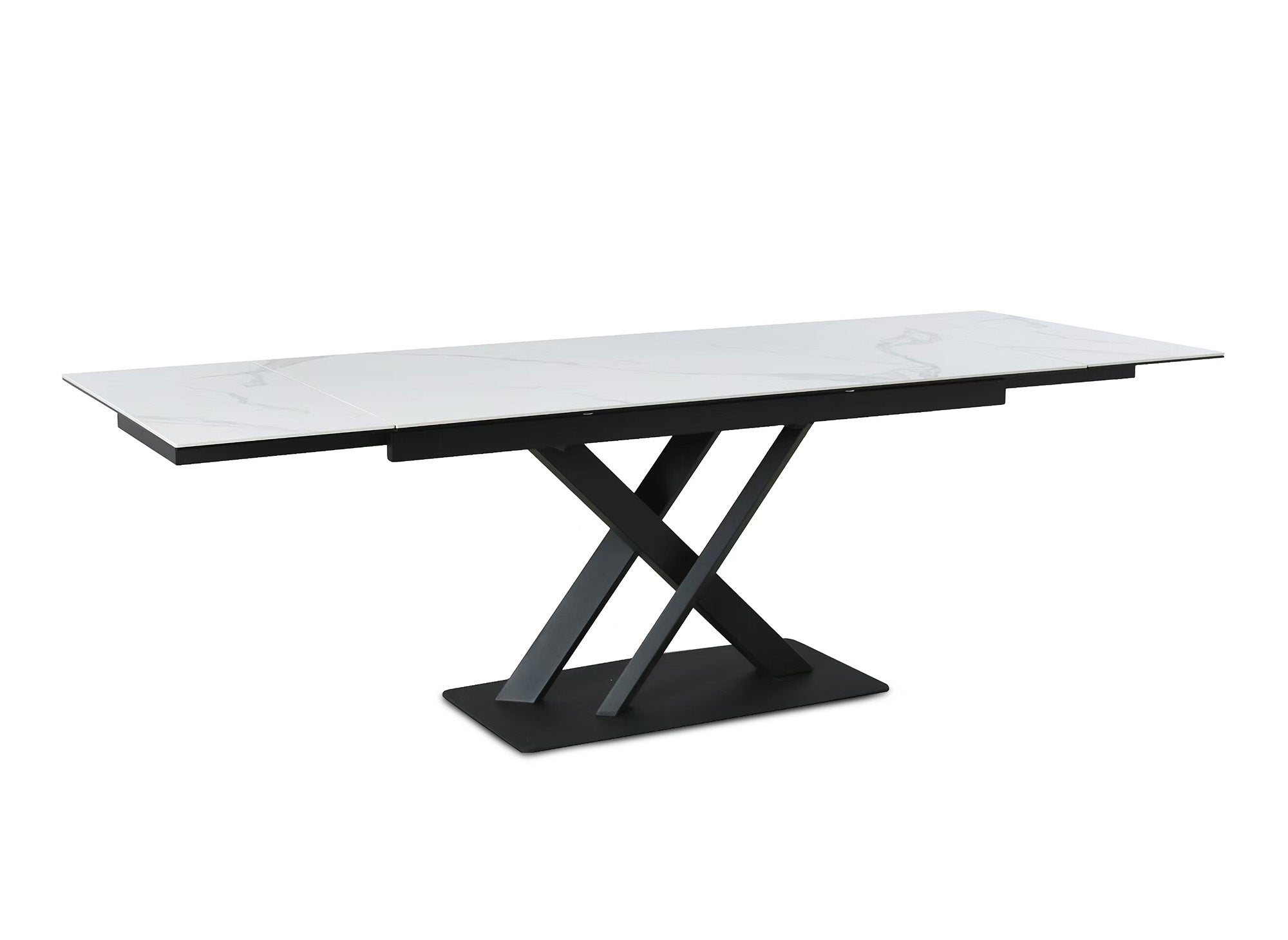 ELEGANCE ausziehbarer weißer Keramik-Esstisch für 6-10 Personen