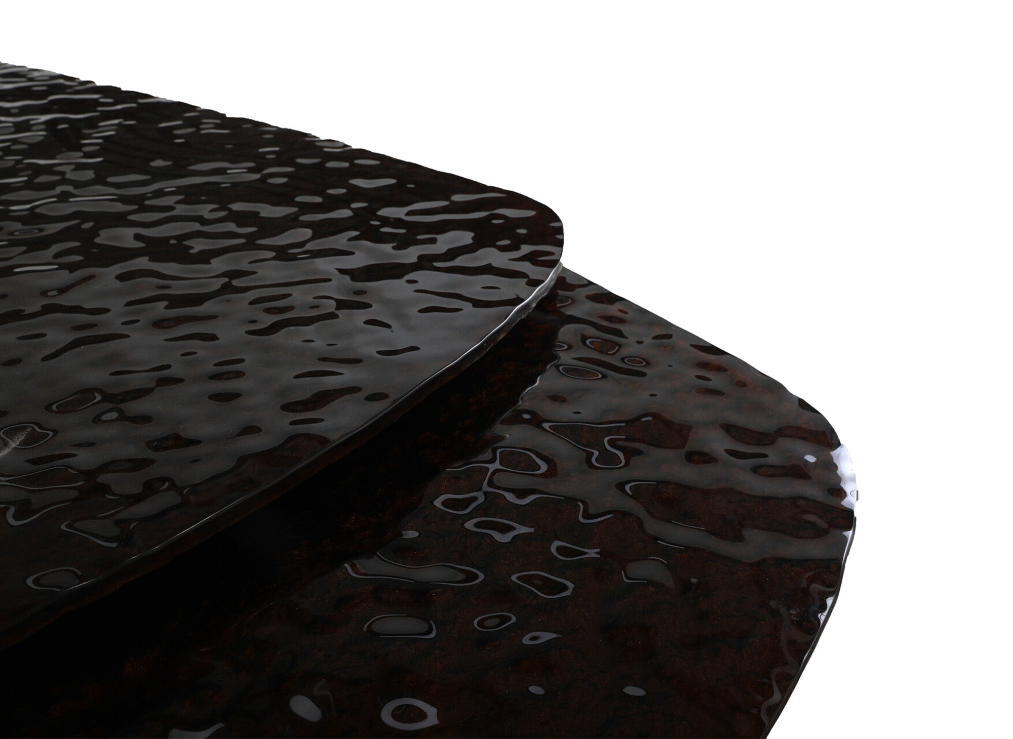 Ausziehbarer Esstisch aus schwarzem Hartglas für 6-10 Personen PARIS