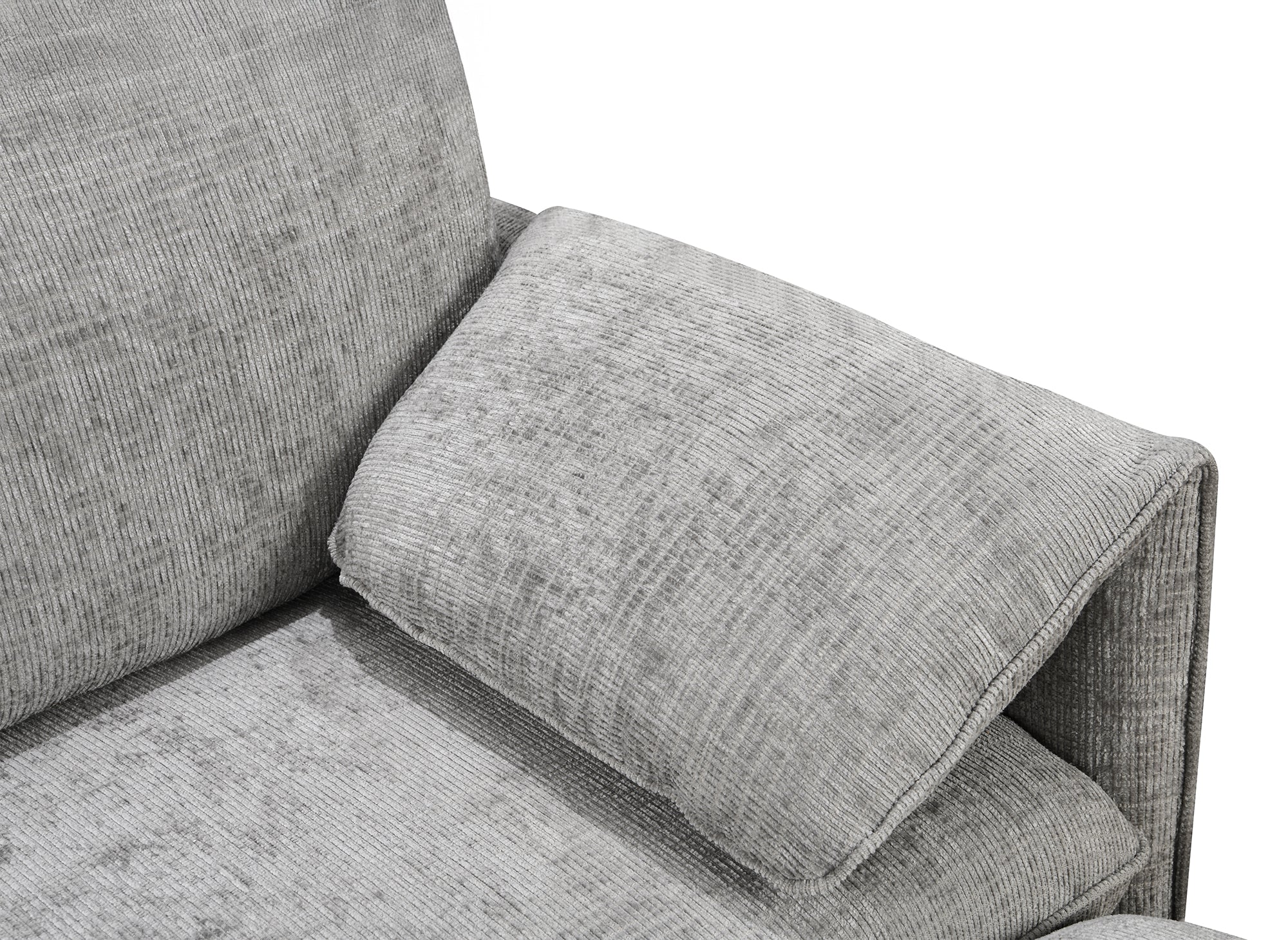 LAMAR 3-Sitzer-Sofa, gerade, aus grau meliertem Samt
