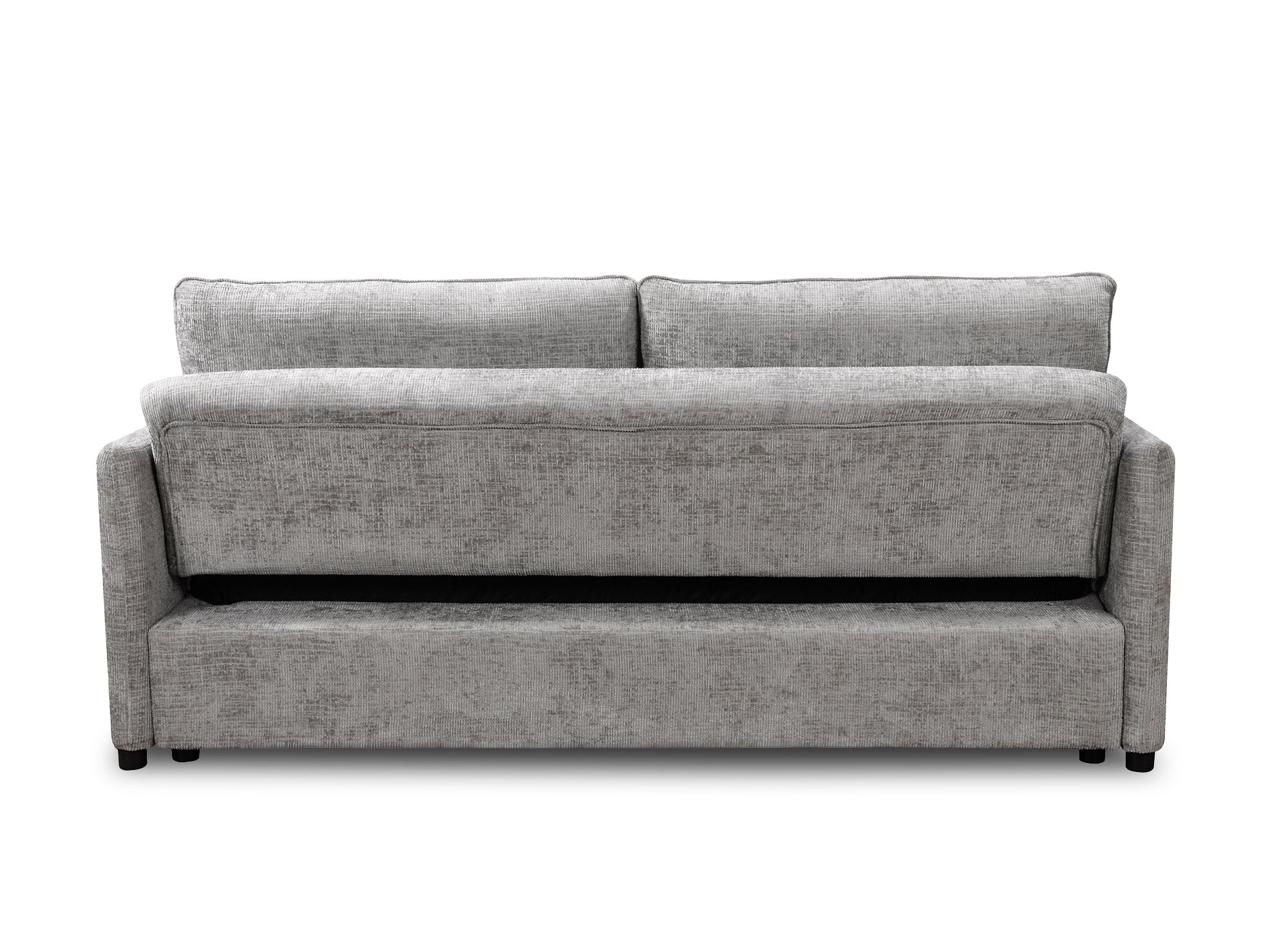 LAMAR 3-Sitzer-Sofa, gerade, aus grau meliertem Samt