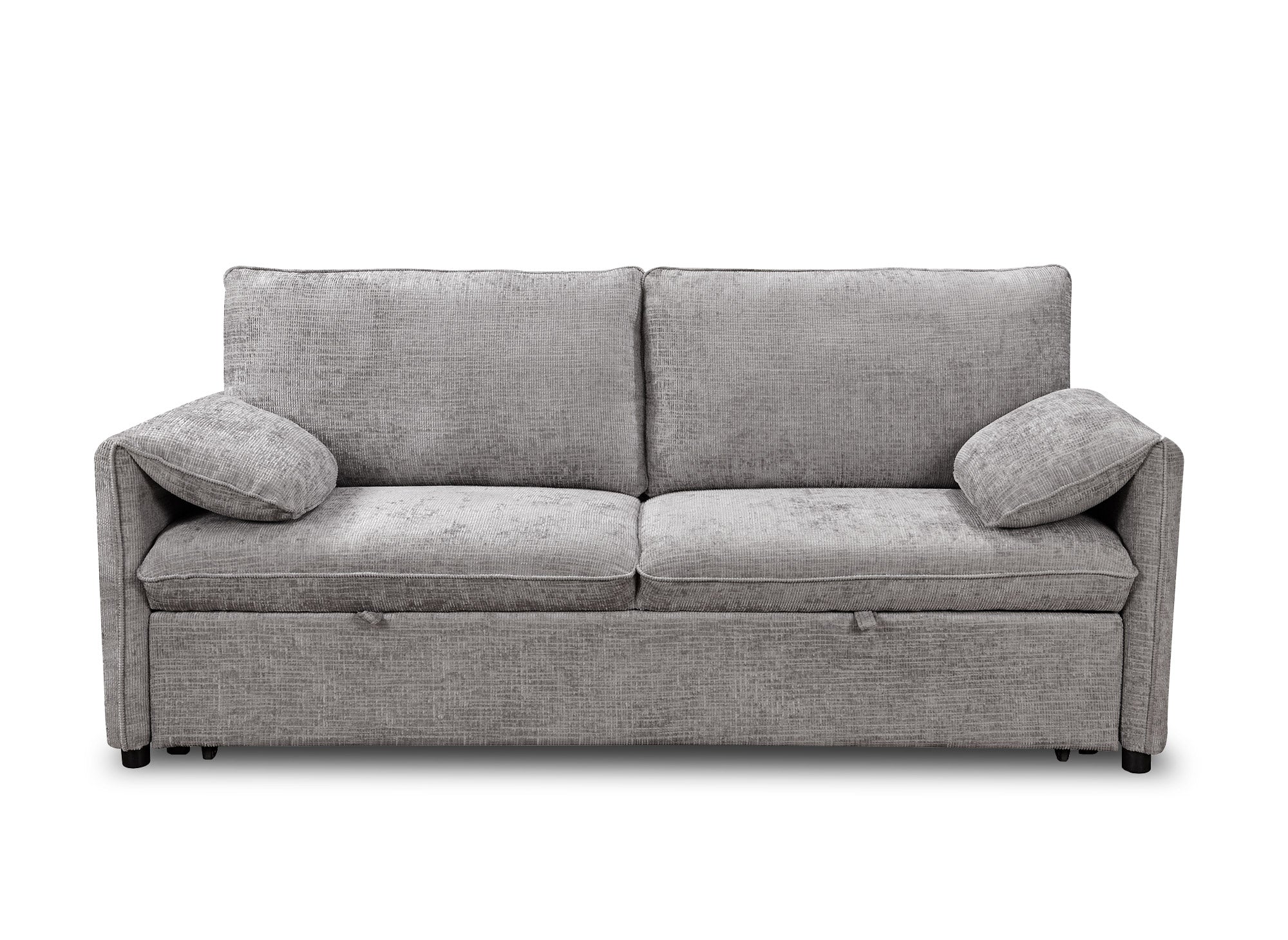 LAMAR 3-Sitzer-Sofa, gerade, aus grau meliertem Samt