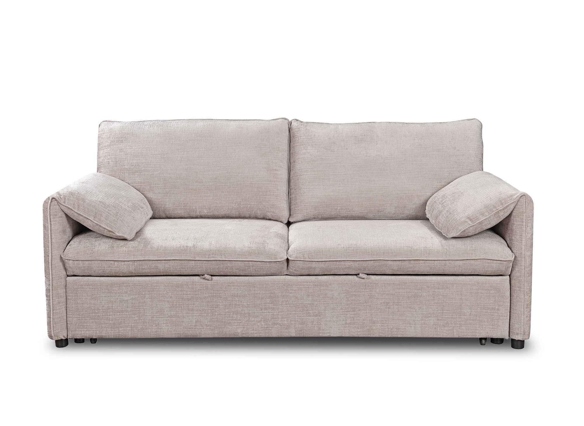 LAMAR 3-Sitzer-Sofa, gerade, aus beige meliertem Samt