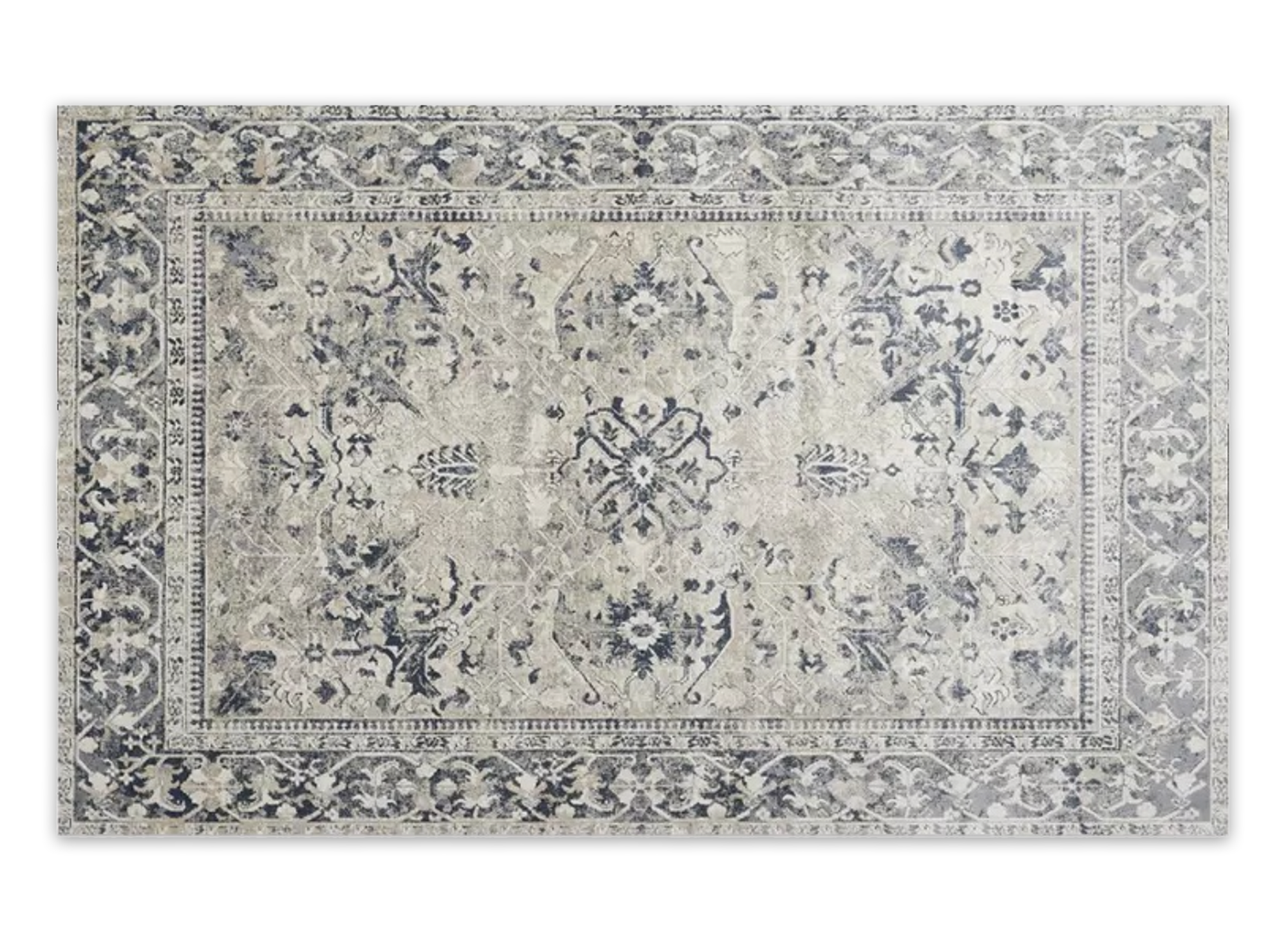 Rechteckiger Teppich im Orientstil in Grau und Weiß 160x230 cm SULTAN
