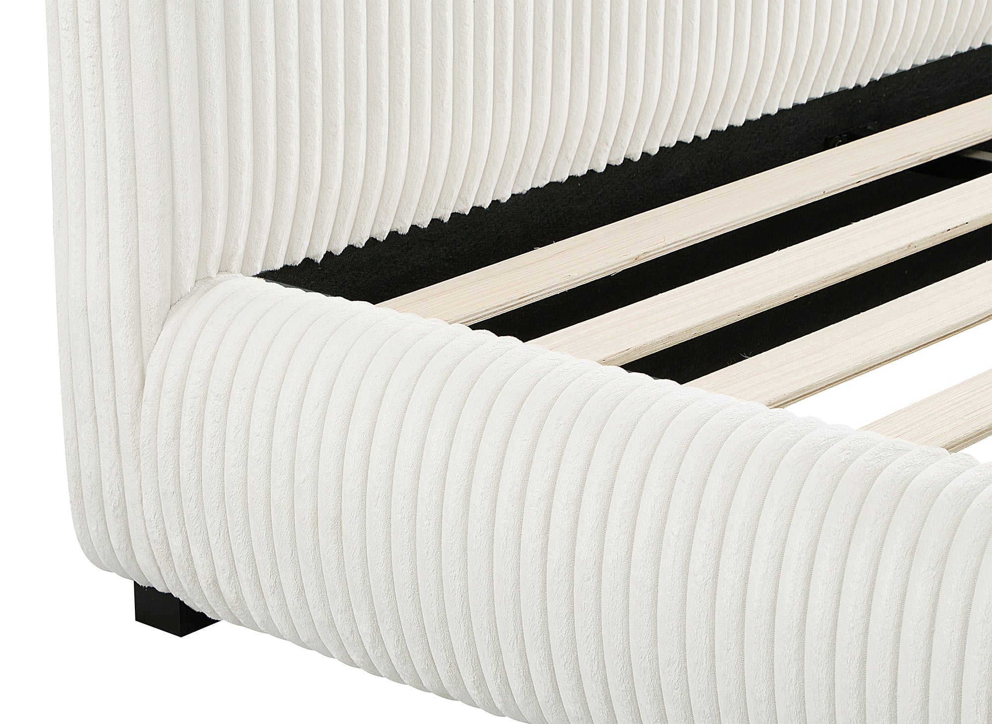 Dickes beiges Cord-Doppelbett 160x200cm COSY