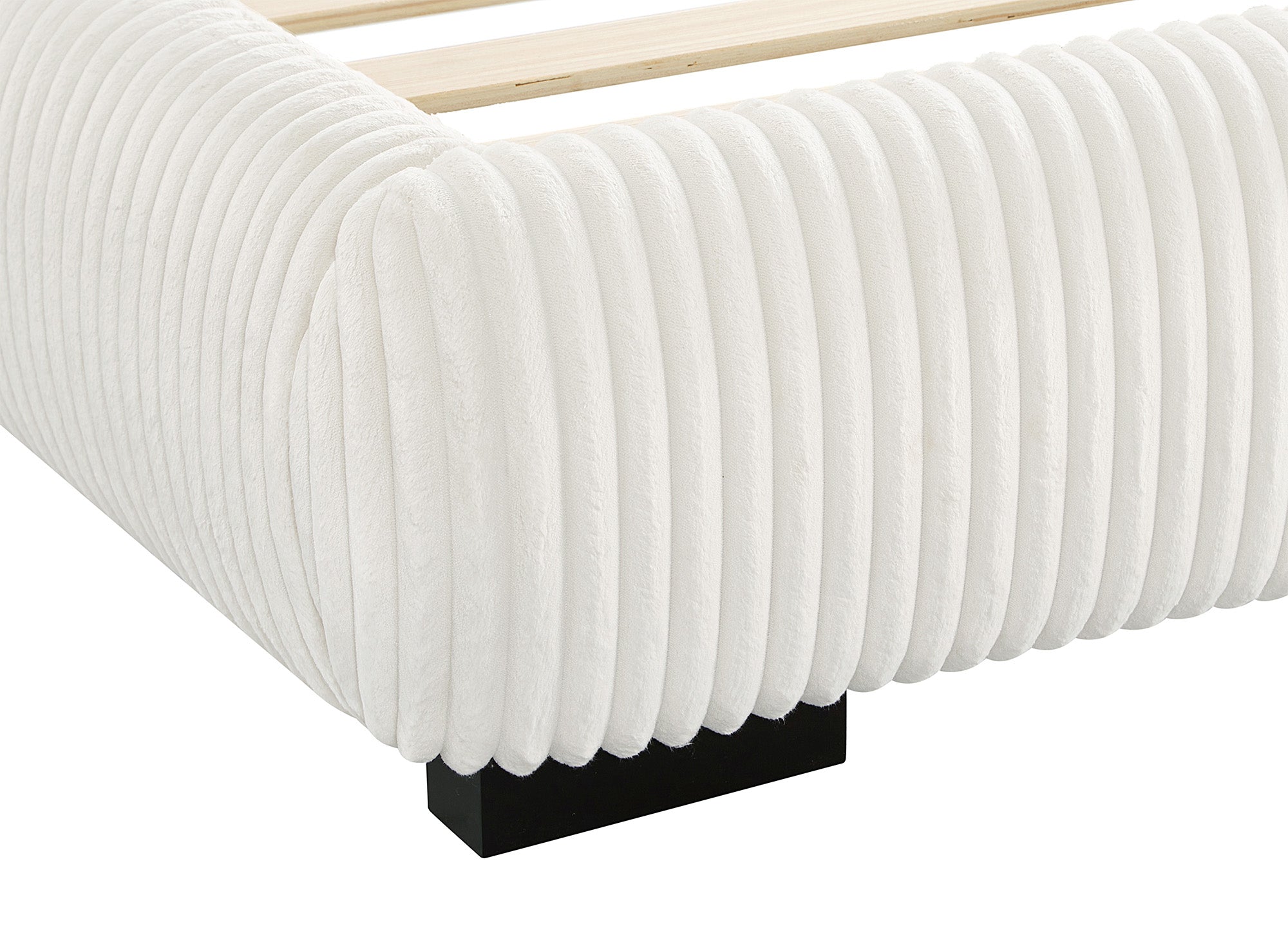 Dickes beiges Cord-Doppelbett 160x200cm COSY