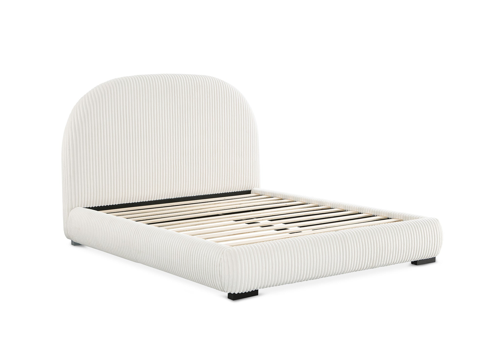 Dickes beiges Cord-Doppelbett 160x200cm COSY