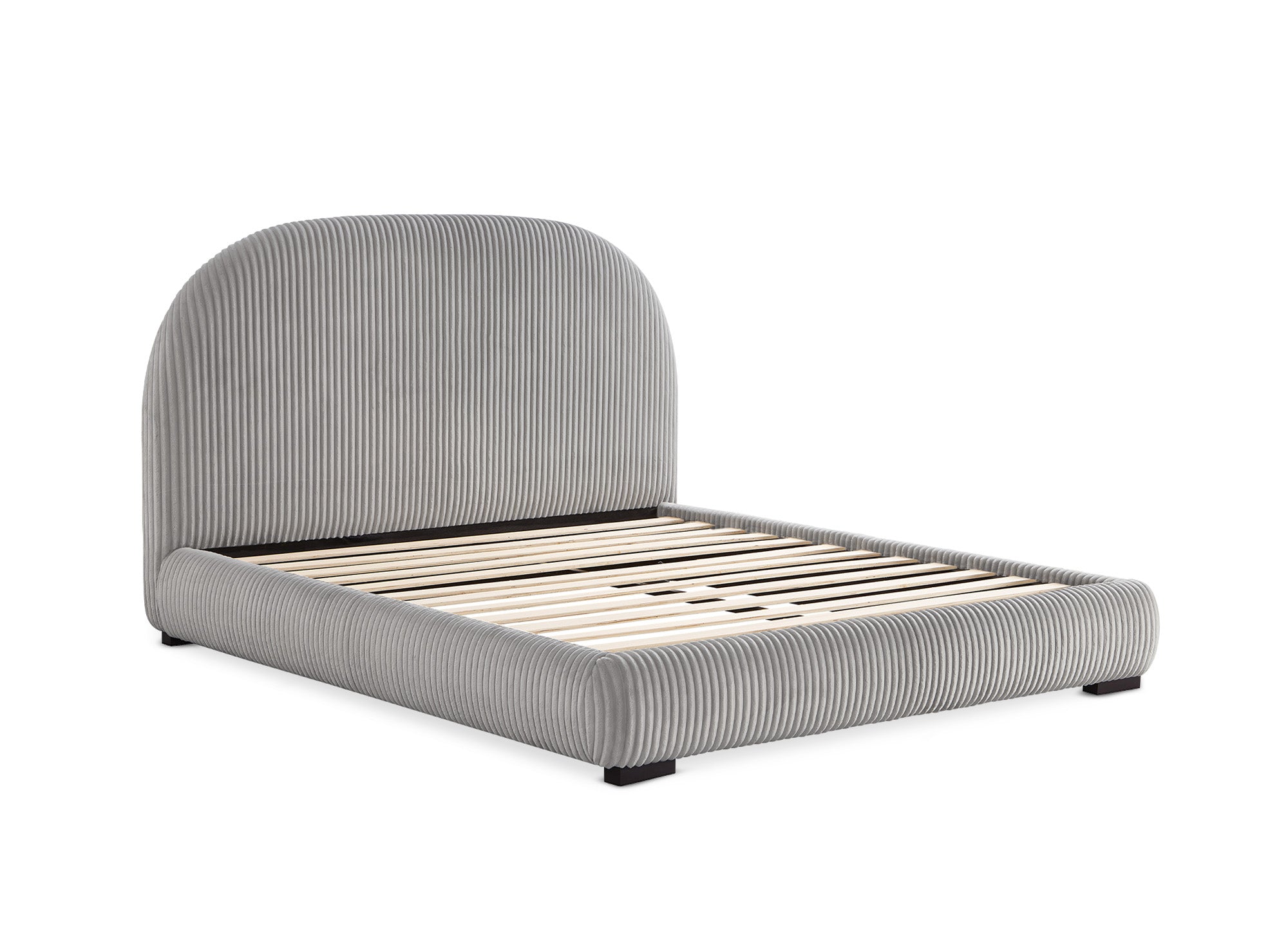Dickes graues Cord-Doppelbett 160x200cm COSY