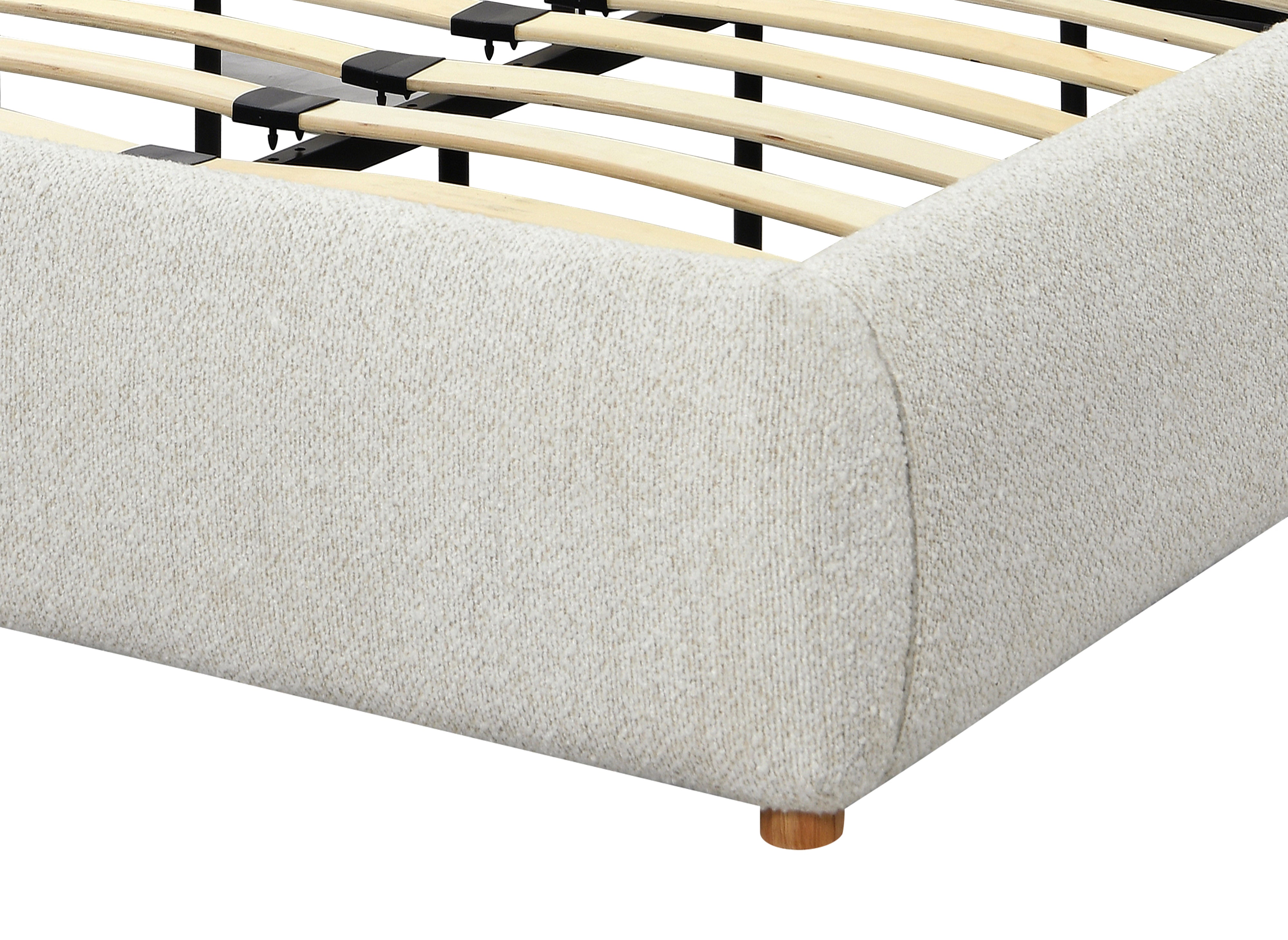 PAMELA Doppelbett 140 x 190 cm in Schaffelloptik, ecruweiß