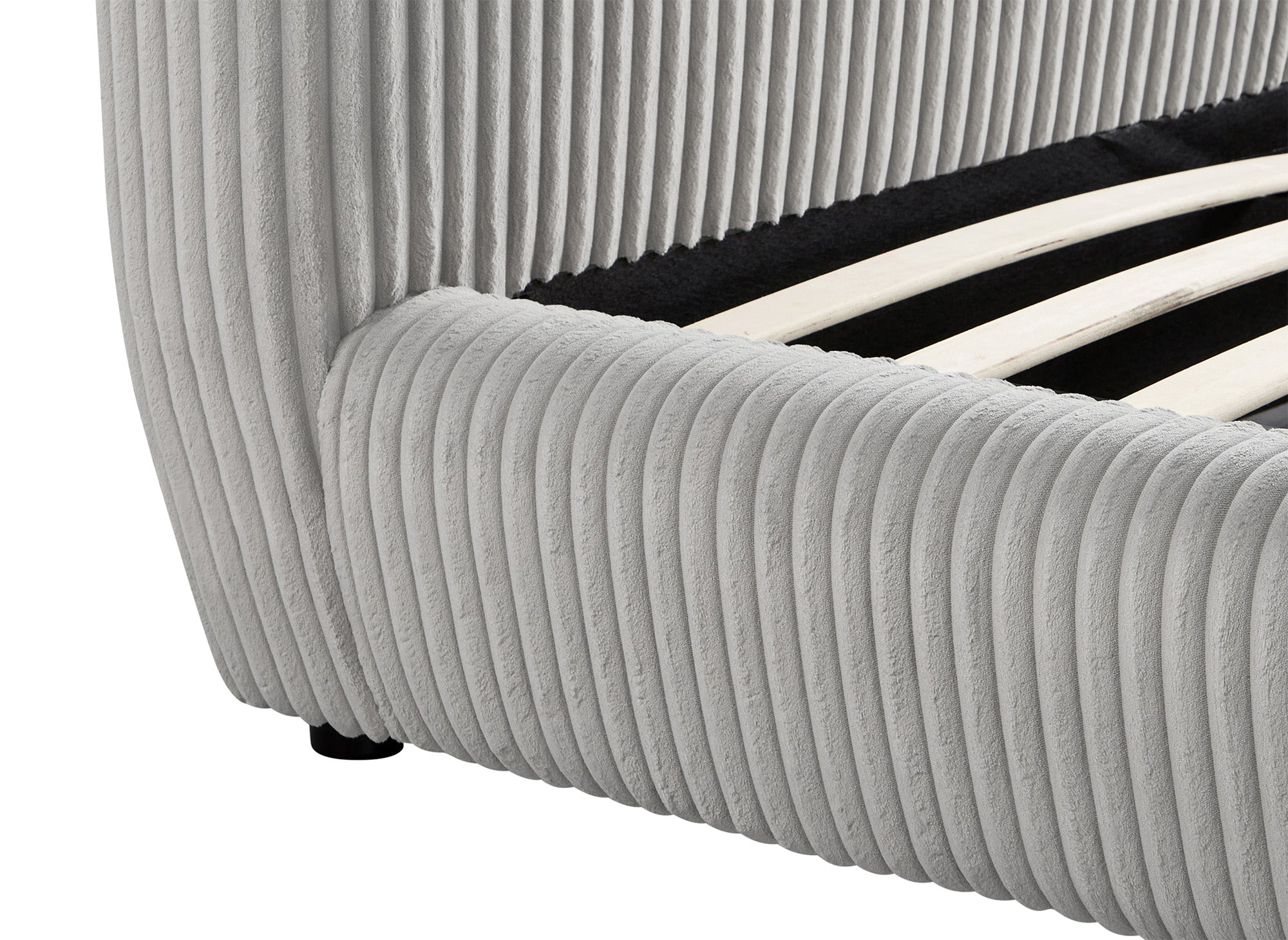 SARA Doppelbett aus dickem Cord, grau, 160 x 200 cm