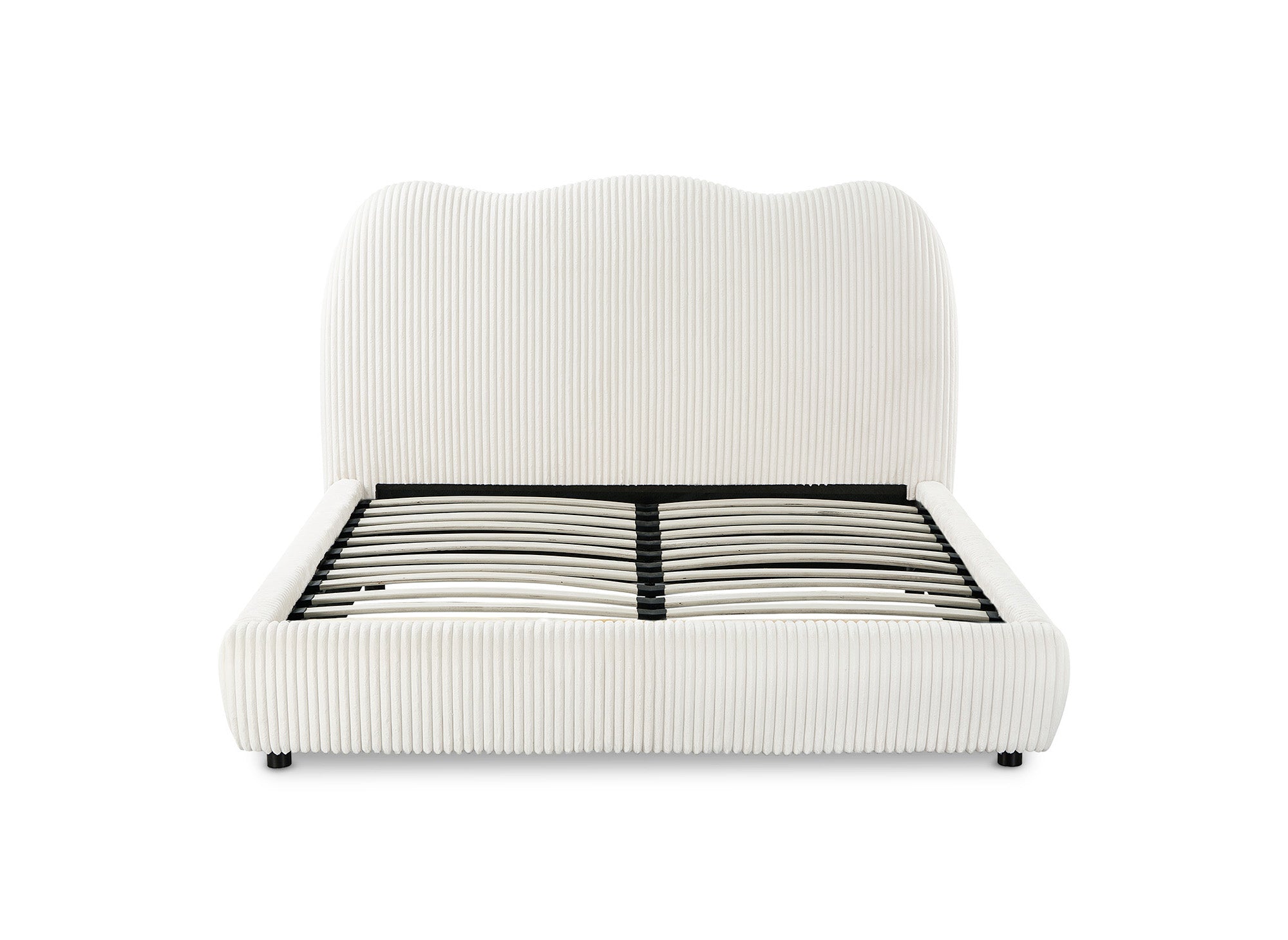 SARA Doppelbett aus dickem, beigefarbenem Cord 140x190cm