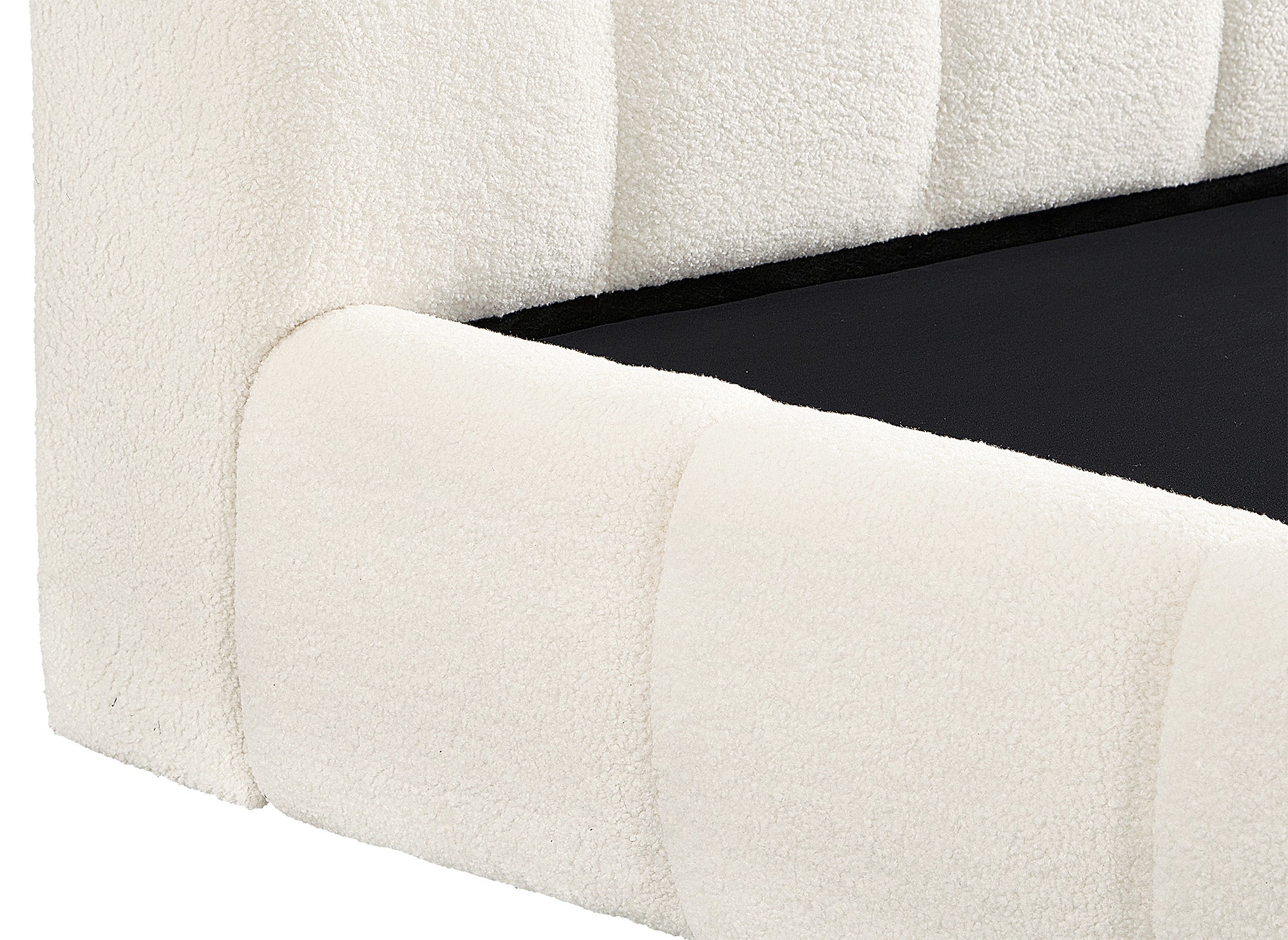 GEORGINA Bett mit Stauraum, Frottee, ecru, 160 x 200 cm