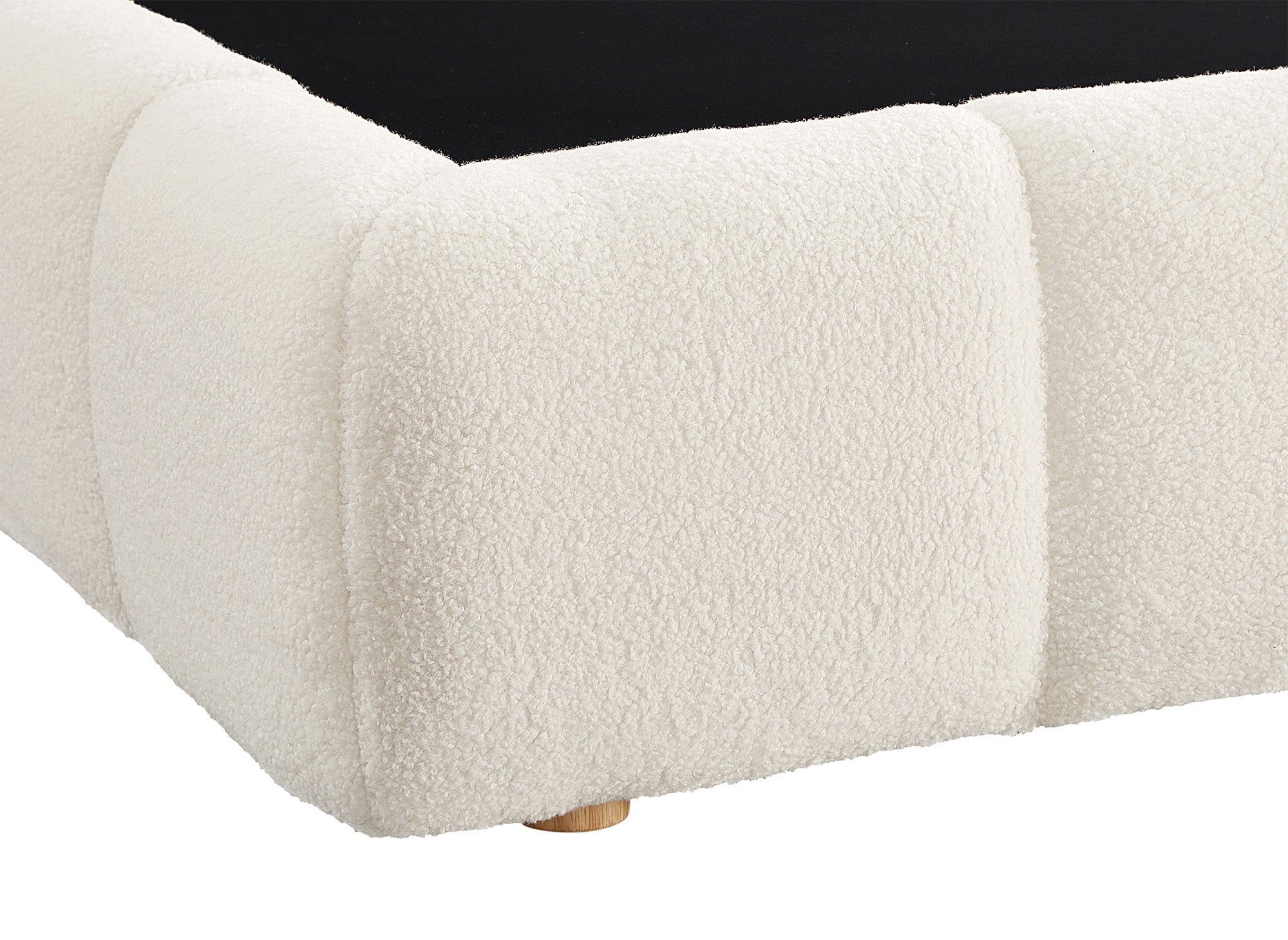 GEORGINA Bett mit Stauraum, Frottee, ecru, 160 x 200 cm