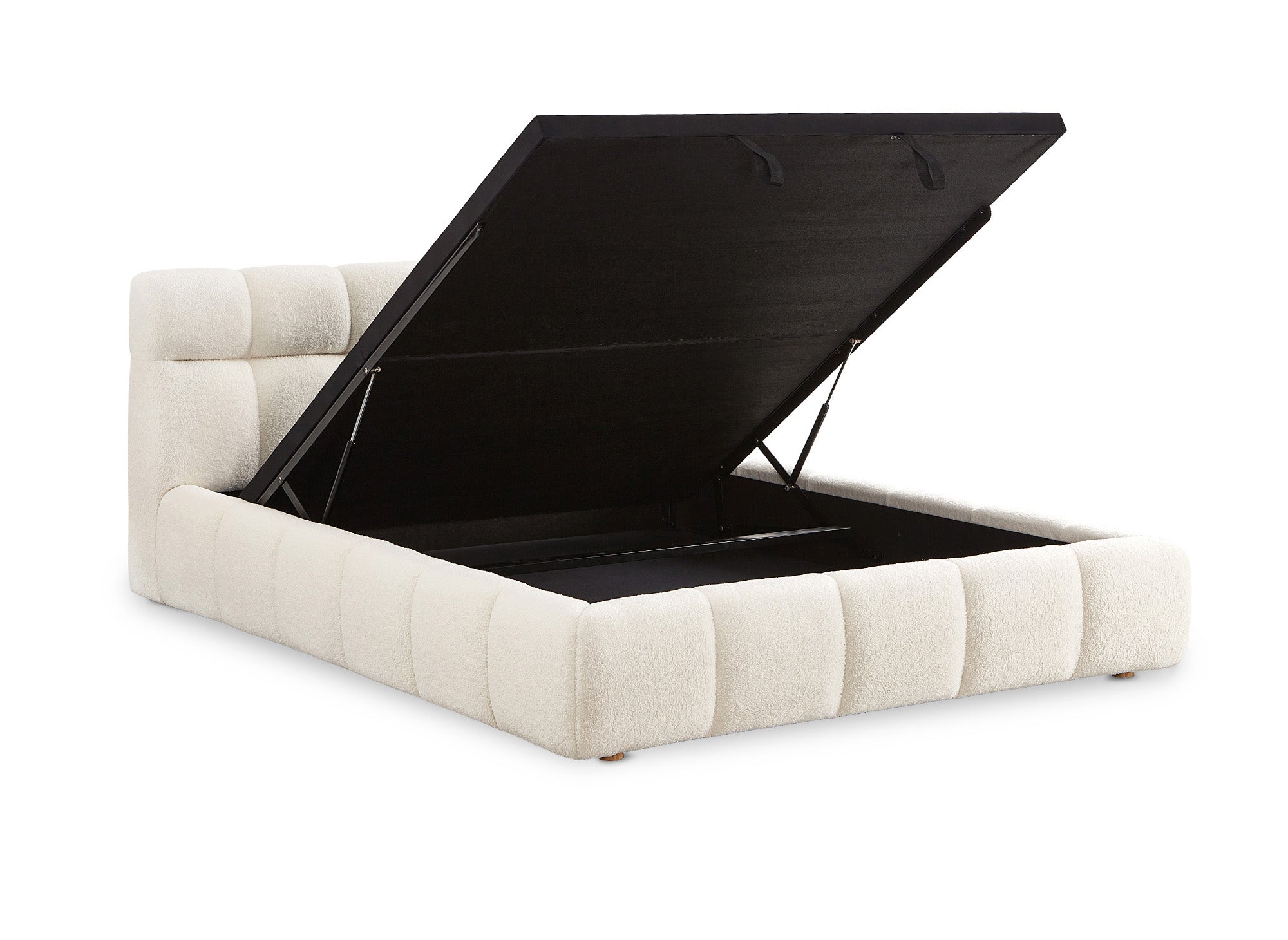 GEORGINA Bett mit Stauraum, Frottee, ecru, 160 x 200 cm