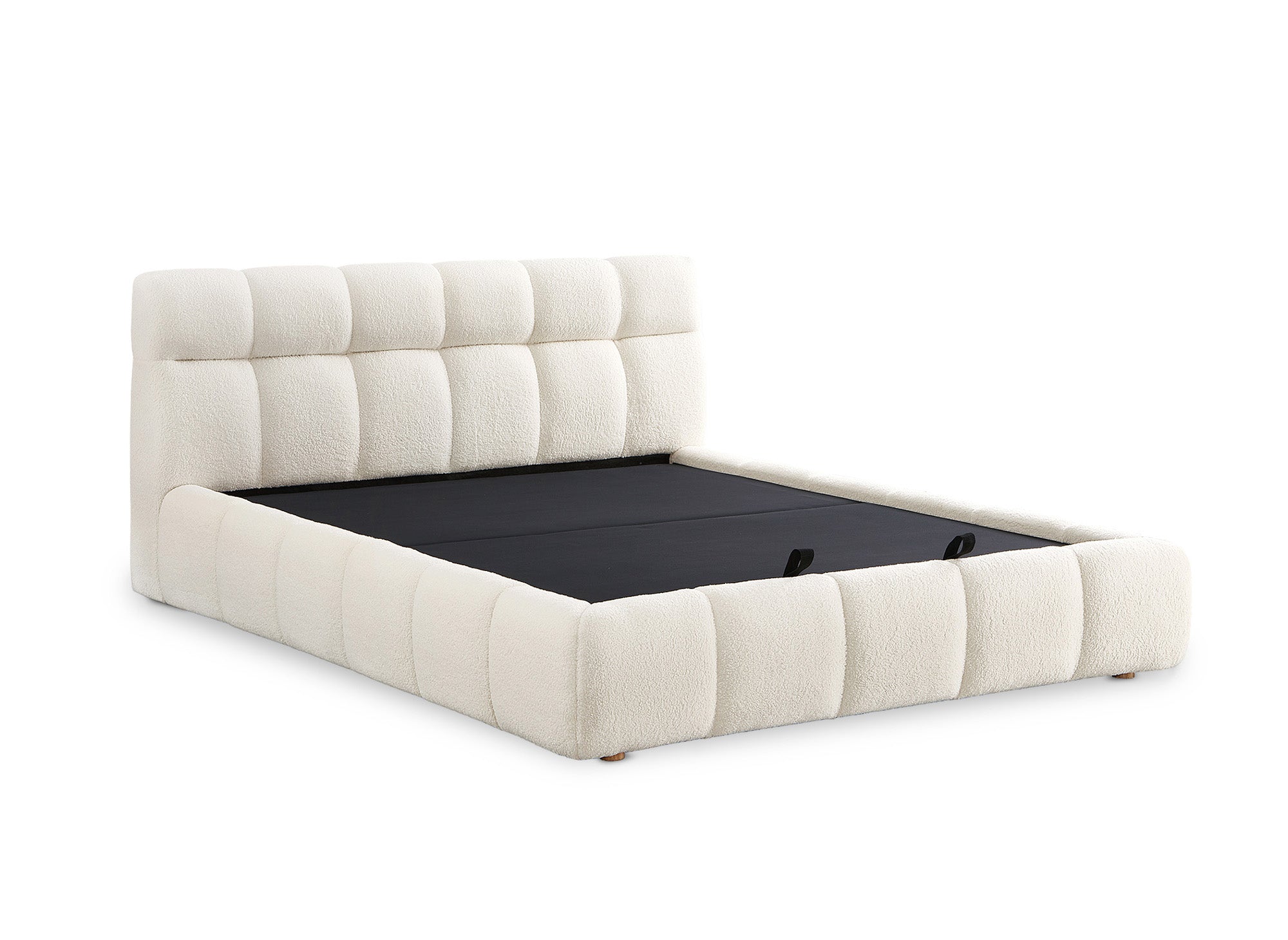 GEORGINA Bett mit Stauraum, Frottee, ecru, 160 x 200 cm