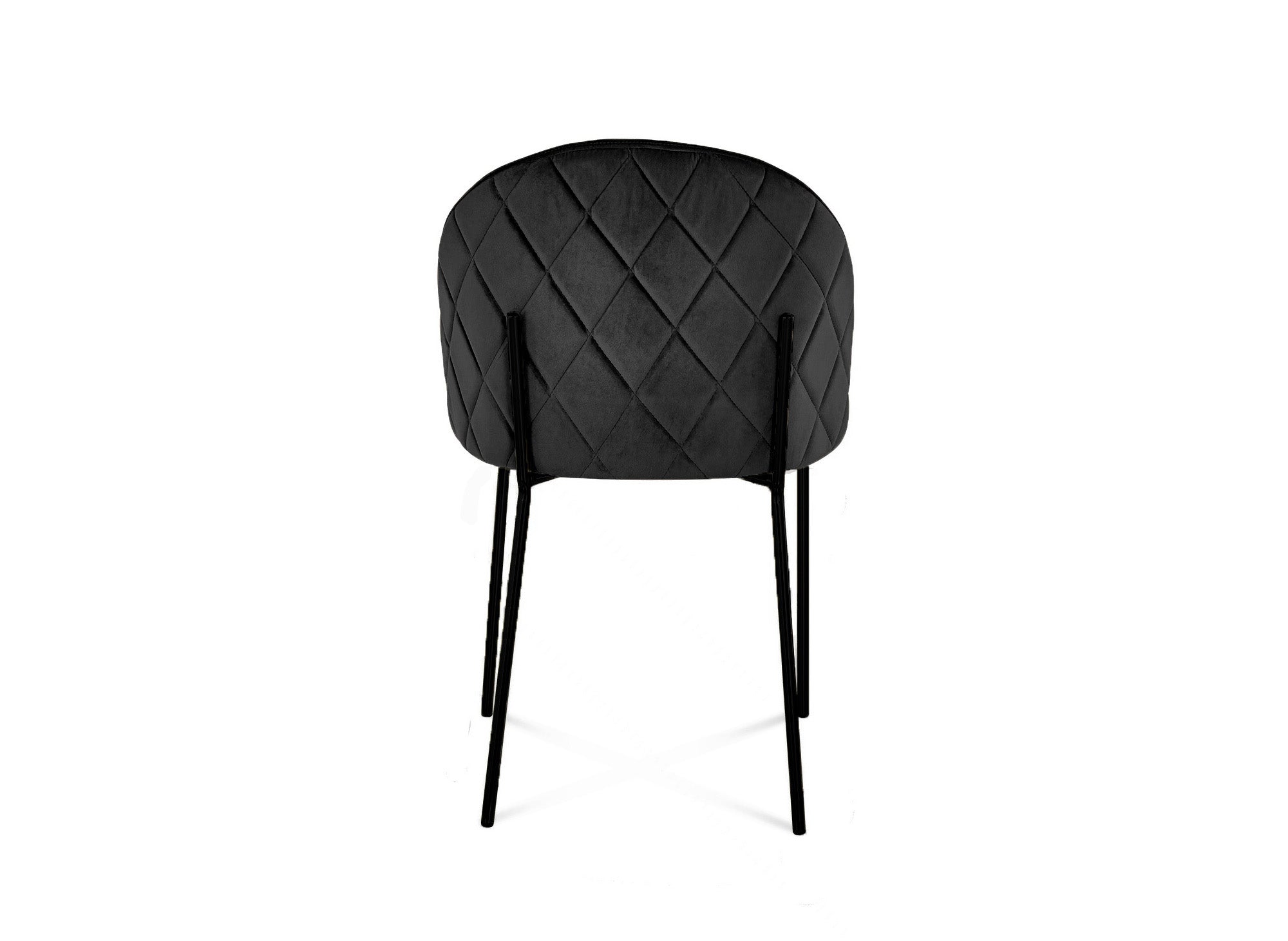 2er Set Designerstühle aus schwarzem Samt mit schwarzen Beinen KENNETH