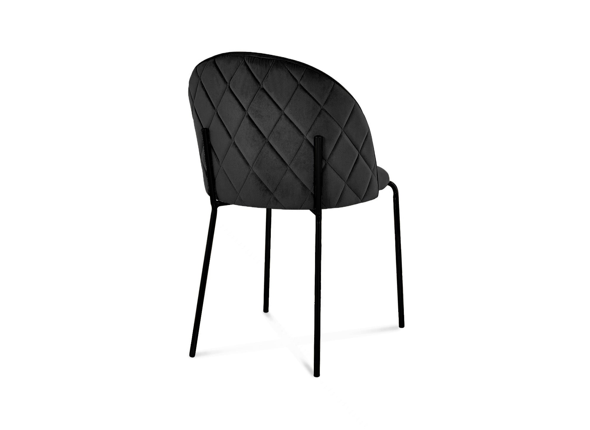 2er Set Designerstühle aus schwarzem Samt mit schwarzen Beinen KENNETH