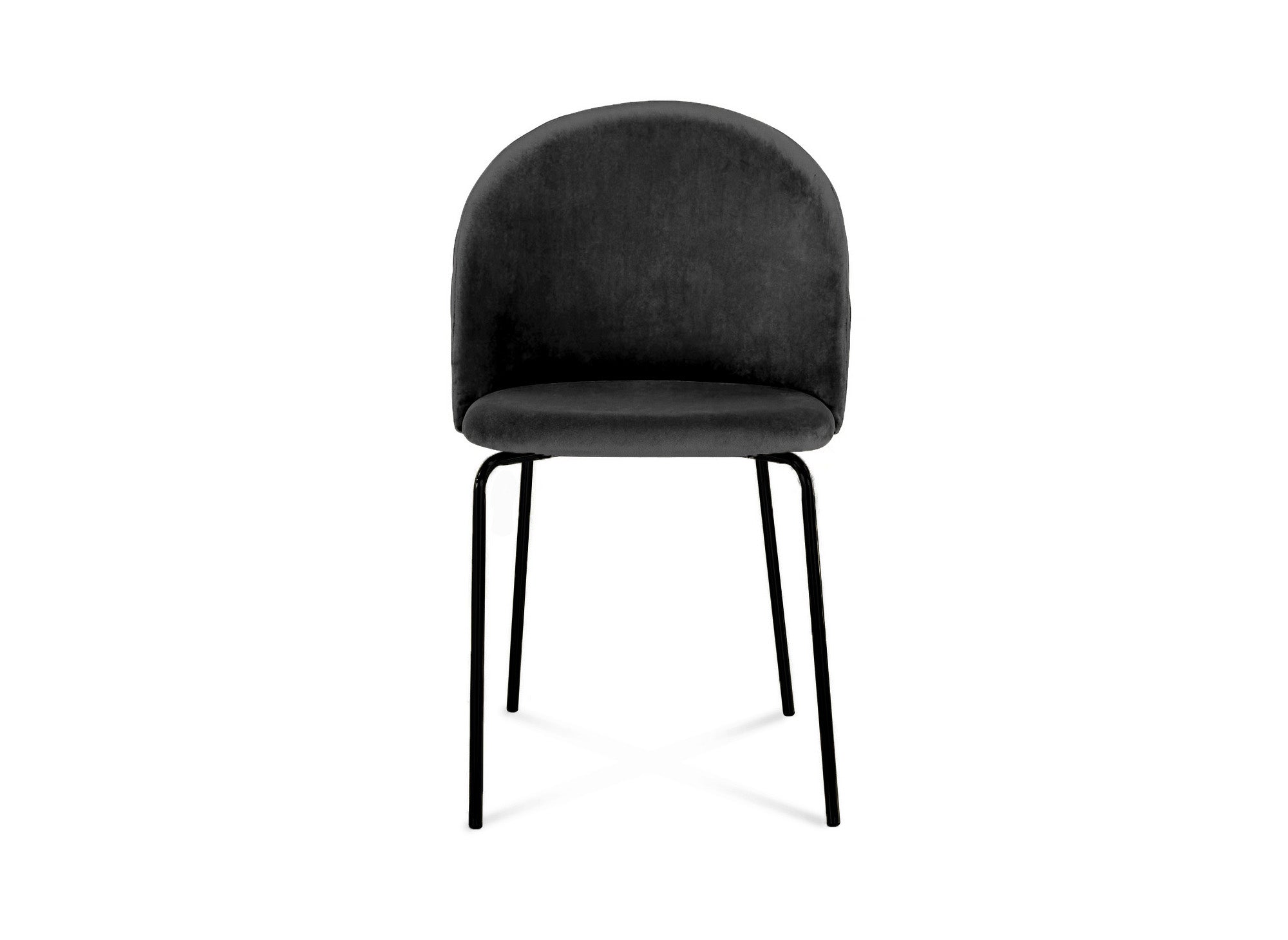 2er Set Designerstühle aus schwarzem Samt mit schwarzen Beinen KENNETH