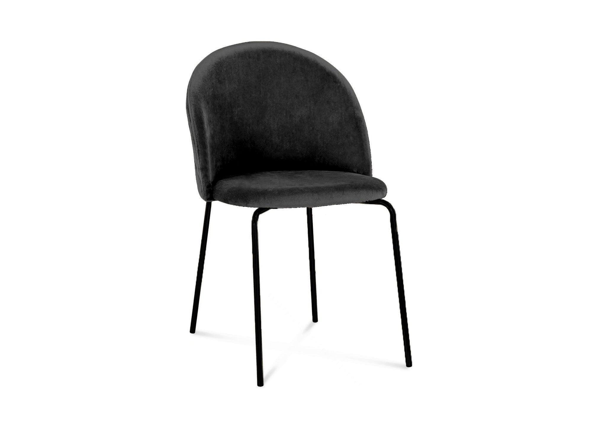 2er Set Designerstühle aus schwarzem Samt mit schwarzen Beinen KENNETH
