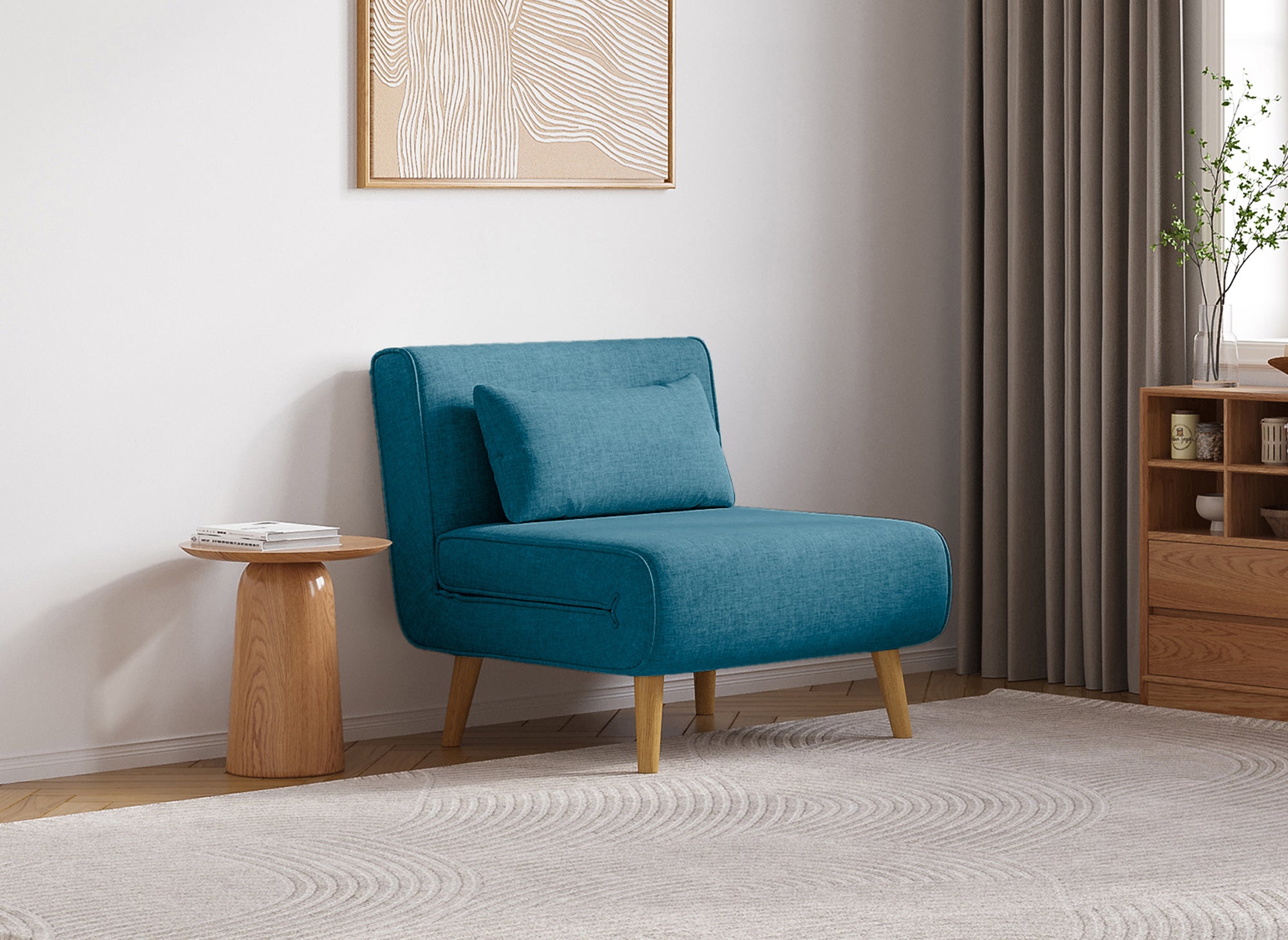 TONKA blauer Stoff-Sessel